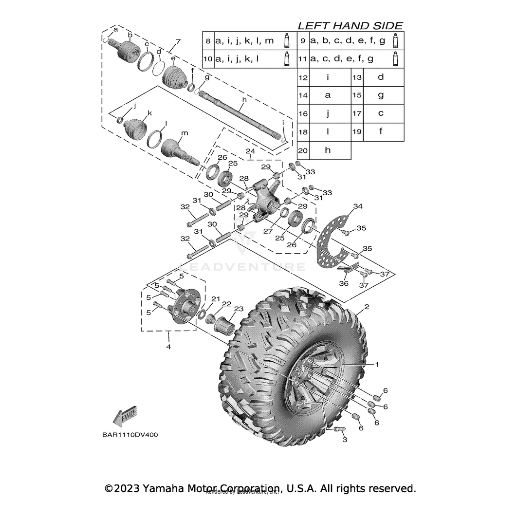 Cast Wheel, Rear by Yamaha BG4-F5307-40-00 OEM Hardware BG4-F5307-40-00 Off Road Express Drop Ship