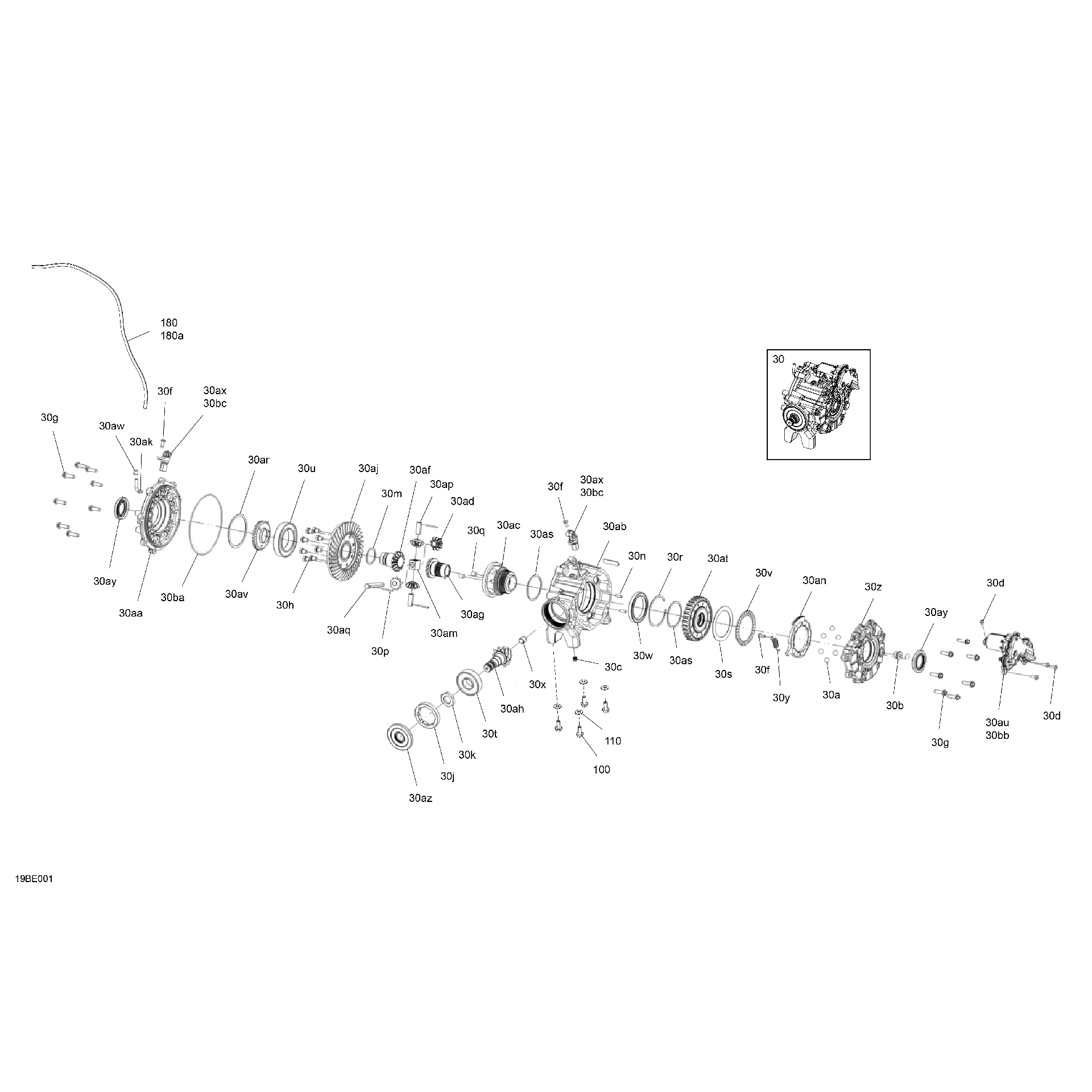 An Image of a Genuine Can-Am Parts Schematic Diagram showing the schematic - DRIVE - FRONT - DIFFERENTIAL PARTS