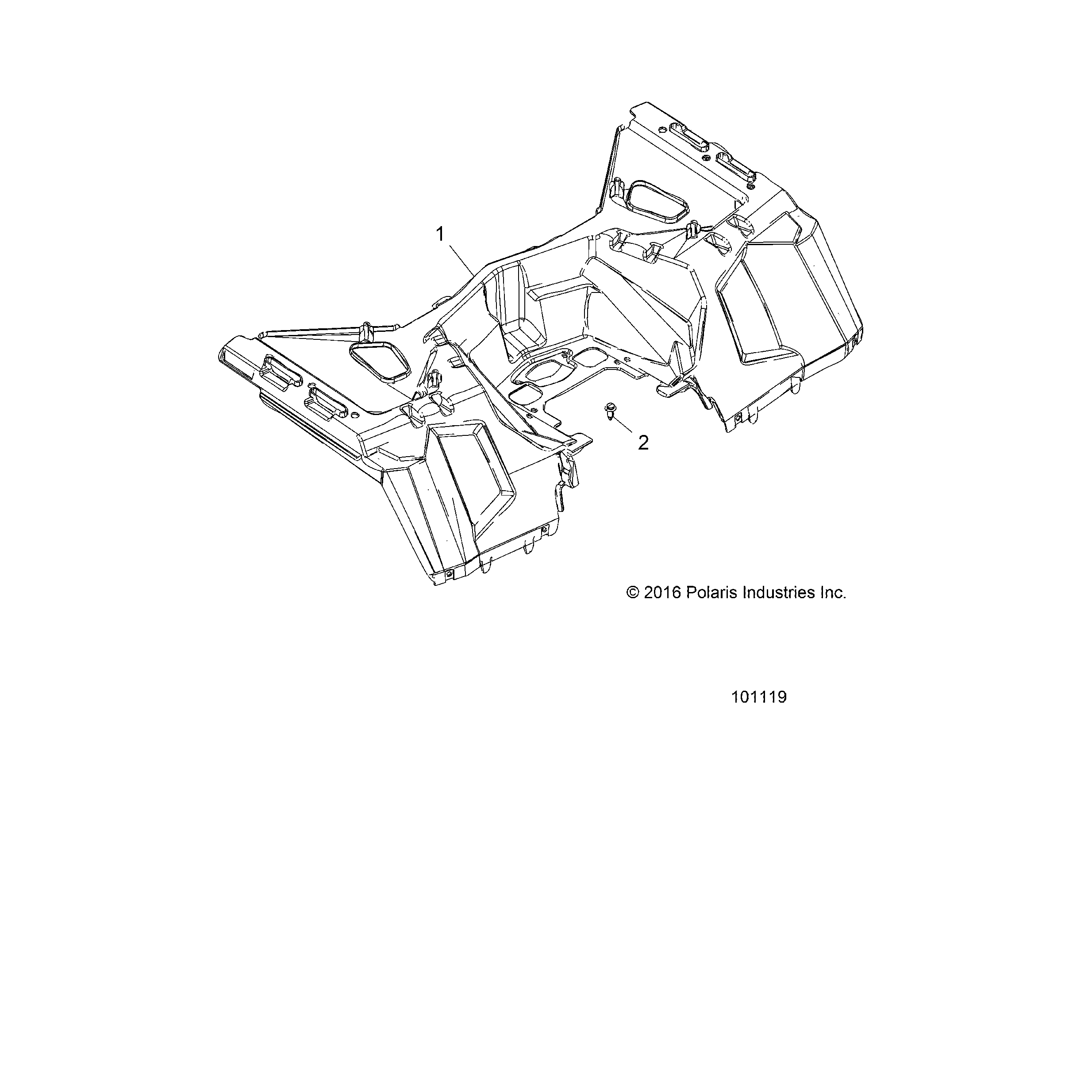 An Image of a Genuine Polaris Parts Schematic Diagram showing the schematic - BODY: REAR CAB - 2017 POLARIS SPORTSMAN 850 SP
