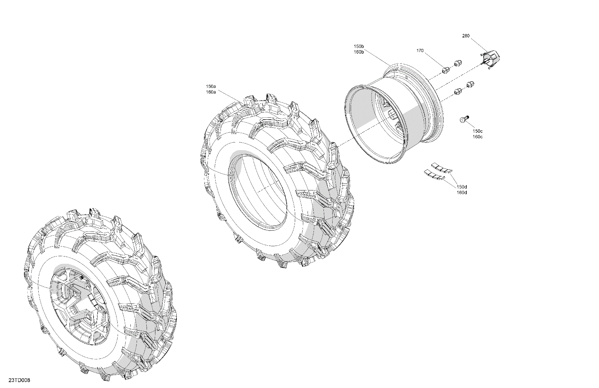 An Image of a Genuine Can-Am Parts Schematic Diagram showing the schematic - DRIVE - REAR WHEELS