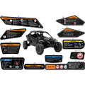 BODY - WARNING DECALS - 2024 CAN AM MAVERICK R X - LEGION RED - 77" WIDTH CALI