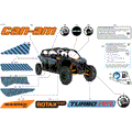 BODY - DECALS - 2025 CAN AM MAVERICK MAX TURBO RR DS 64 INCH - SCANDI BLUE - 64" WIDTH
