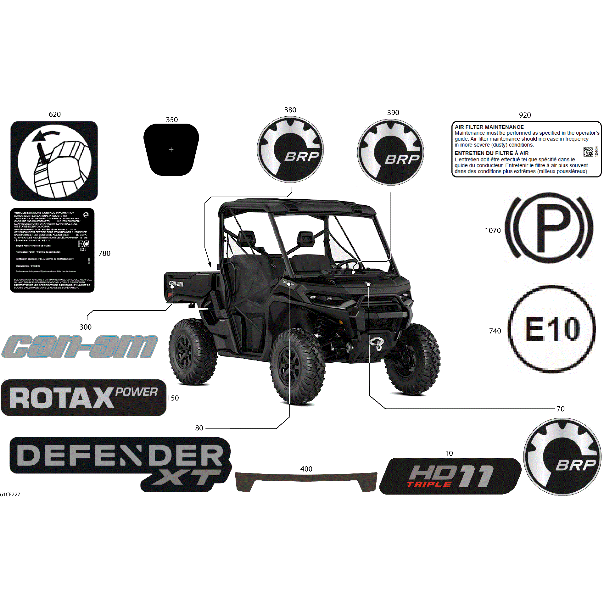 An Image of a Genuine Can-Am Parts Schematic Diagram showing the schematic - BODY - DECALS