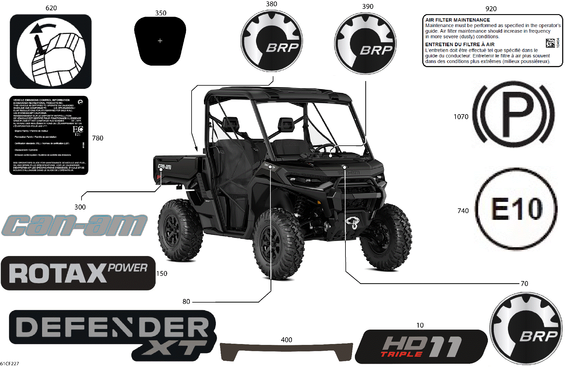 An Image of a Genuine Can-Am Parts Schematic Diagram showing the schematic - BODY - DECALS