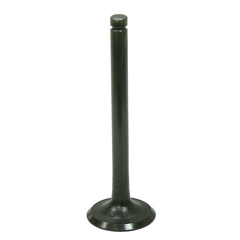 A metal exhaust valve with a long cylindrical stem and flat, circular head stands upright against a white background—perfect for the Kawasaki Mule Exhaust Valve by Bronco from Witchdoctors.com.
