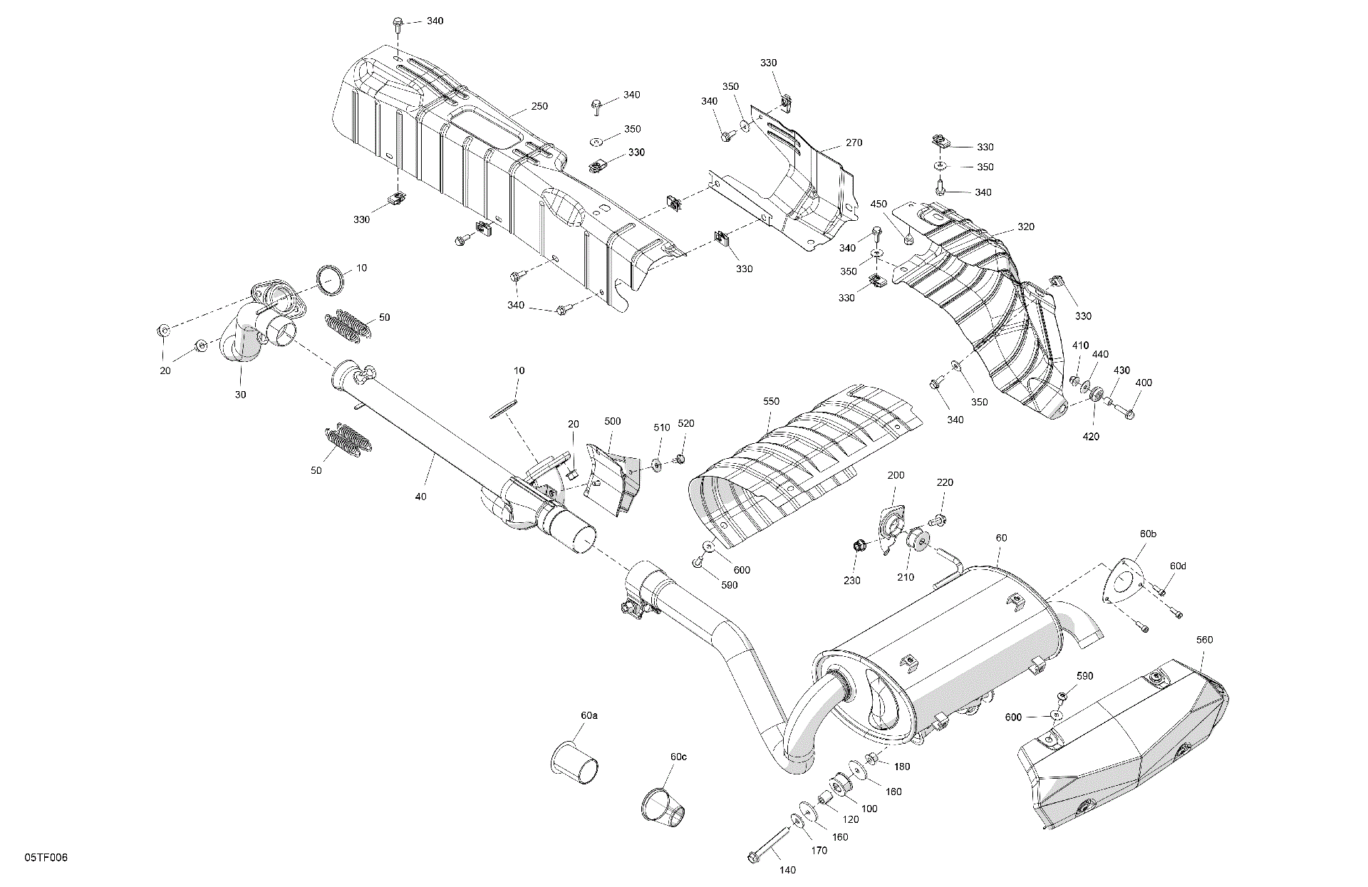 An Image of a Genuine Can-Am Parts Schematic Diagram showing the schematic - ENGINE - EXHAUST