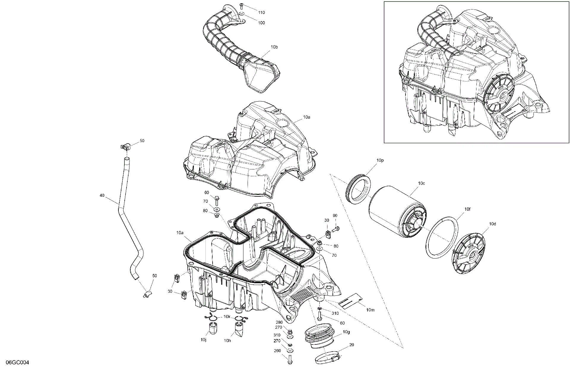 An Image of a Genuine Can-Am Parts Schematic Diagram showing the schematic - ENGINE - AIR INTAKE
