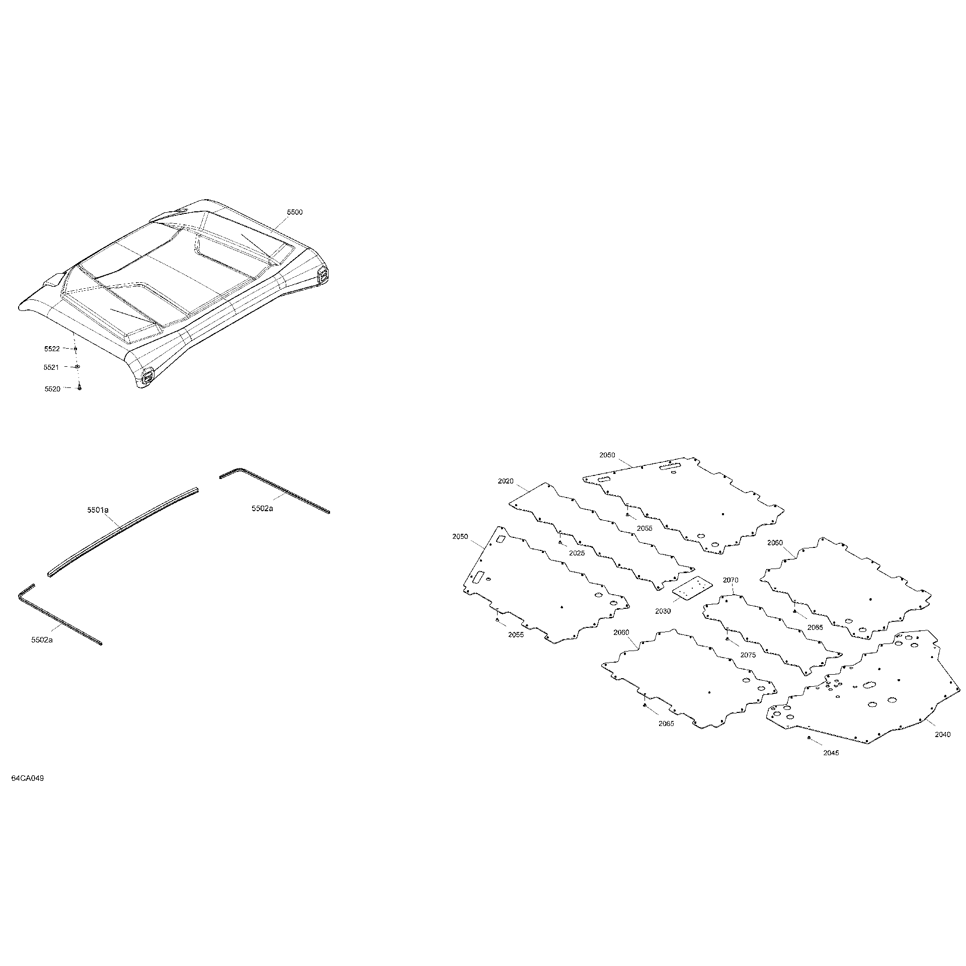 An Image of a Genuine Can-Am Parts Schematic Diagram showing the schematic - BODY - SKID PLATE