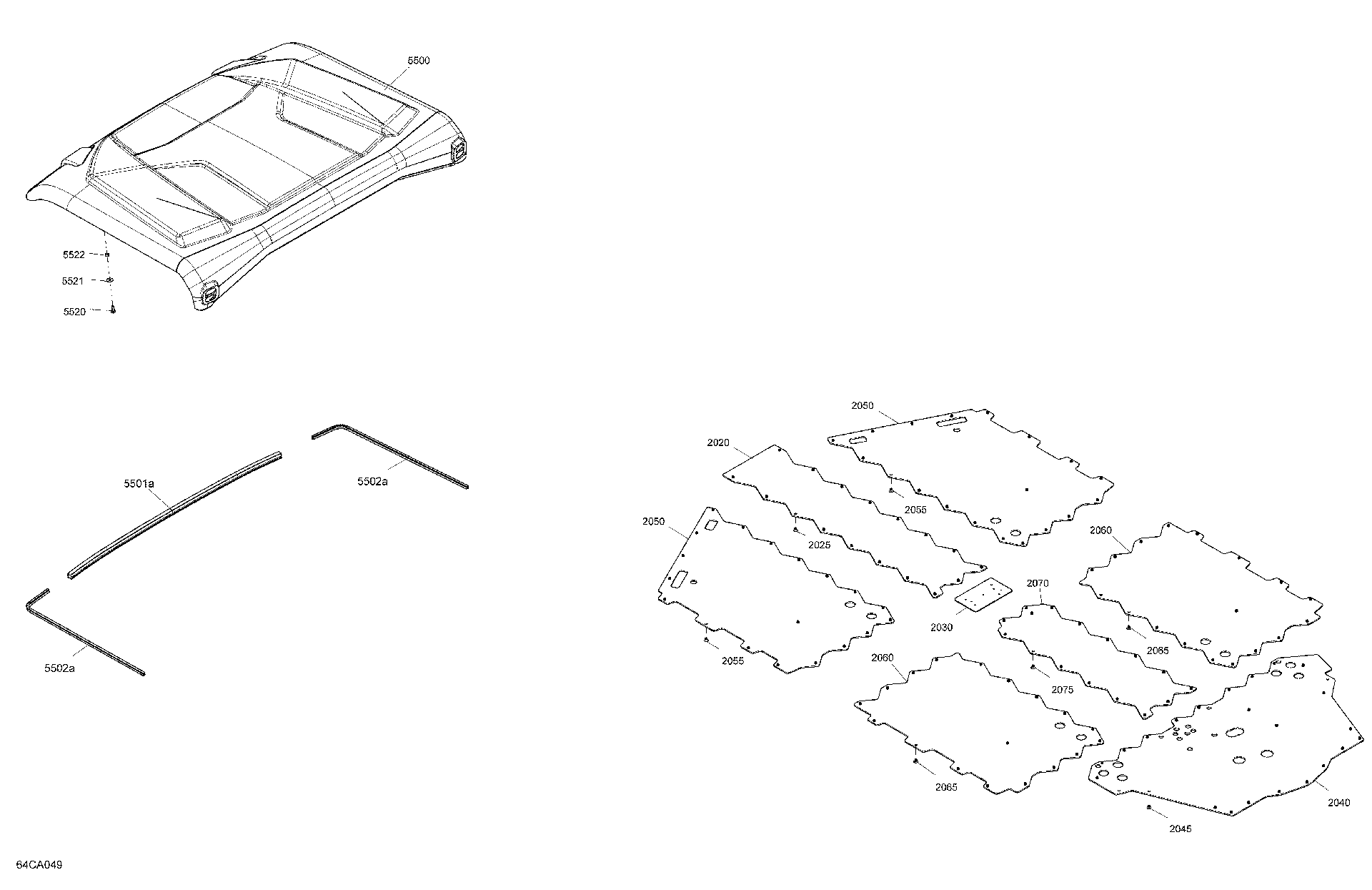 An Image of a Genuine Can-Am Parts Schematic Diagram showing the schematic - BODY - SKID PLATE