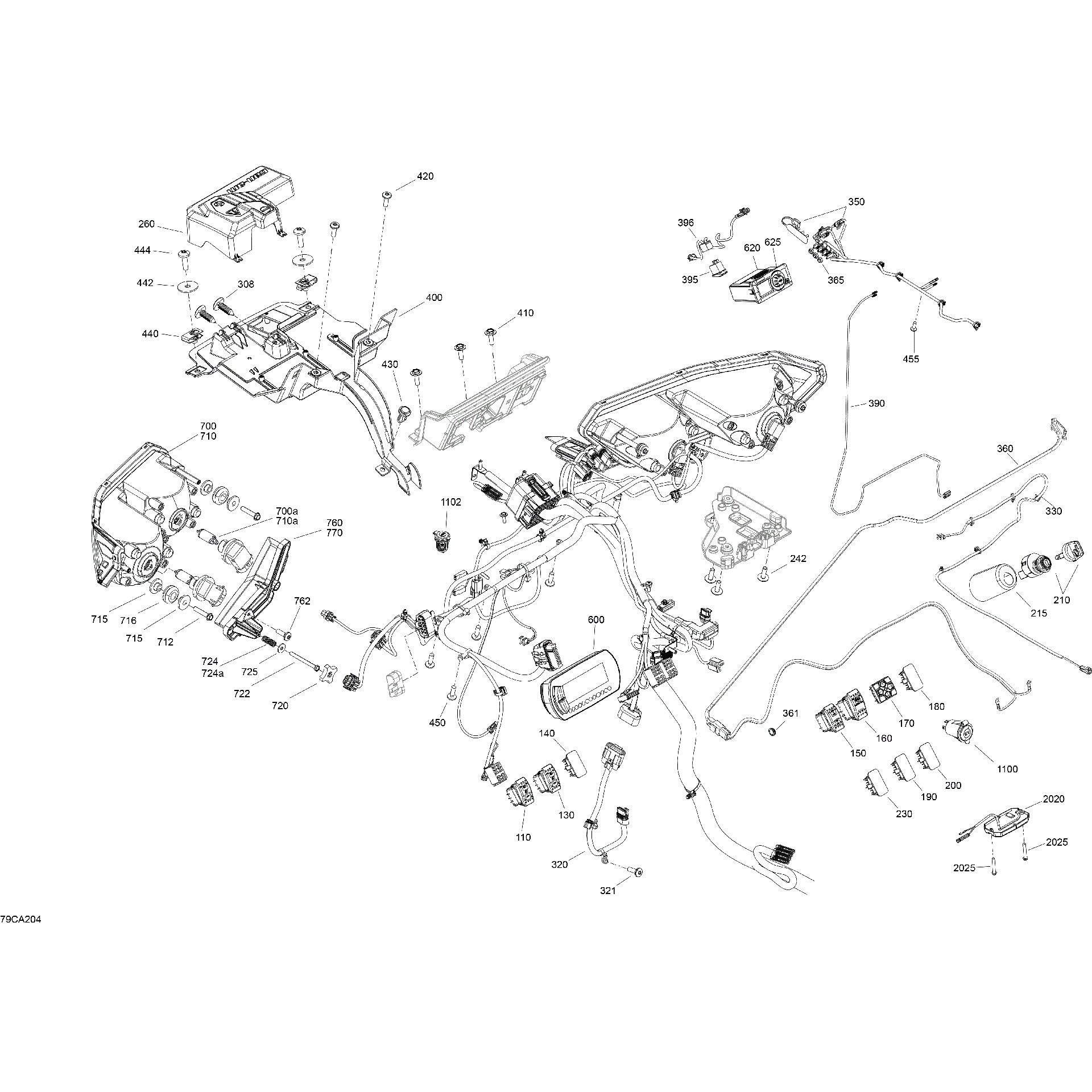 An Image of a Genuine Can-Am Parts Schematic Diagram showing the schematic - ELECTRIC - FRONT SYSTEM - LIMITED