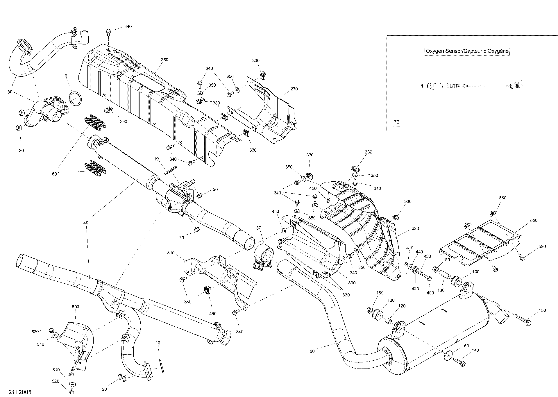 An Image of a Genuine Can-Am Parts Schematic Diagram showing the schematic - EXHAUST