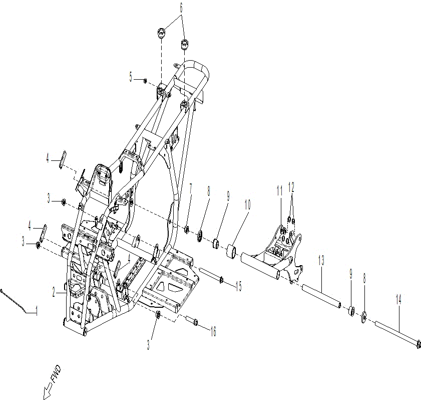 An Image of a Genuine Can-Am Parts Schematic Diagram showing the schematic - FRAME - FRAME BODY 110