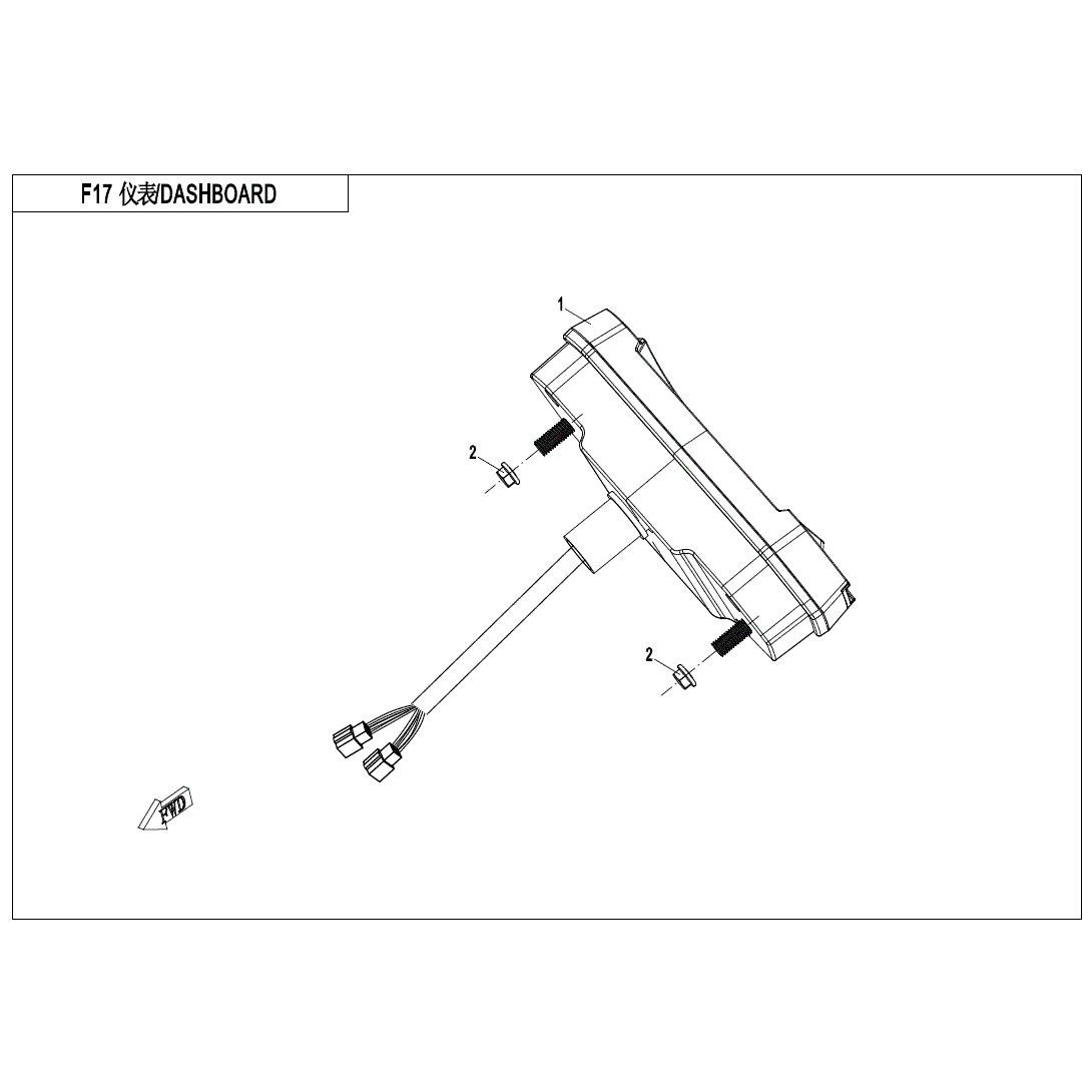 An Image of a genuine CFMOTO Parts Schematic Diagram showing the group - DASHBOARD - 2020 CFMOTO CFORCE 400
