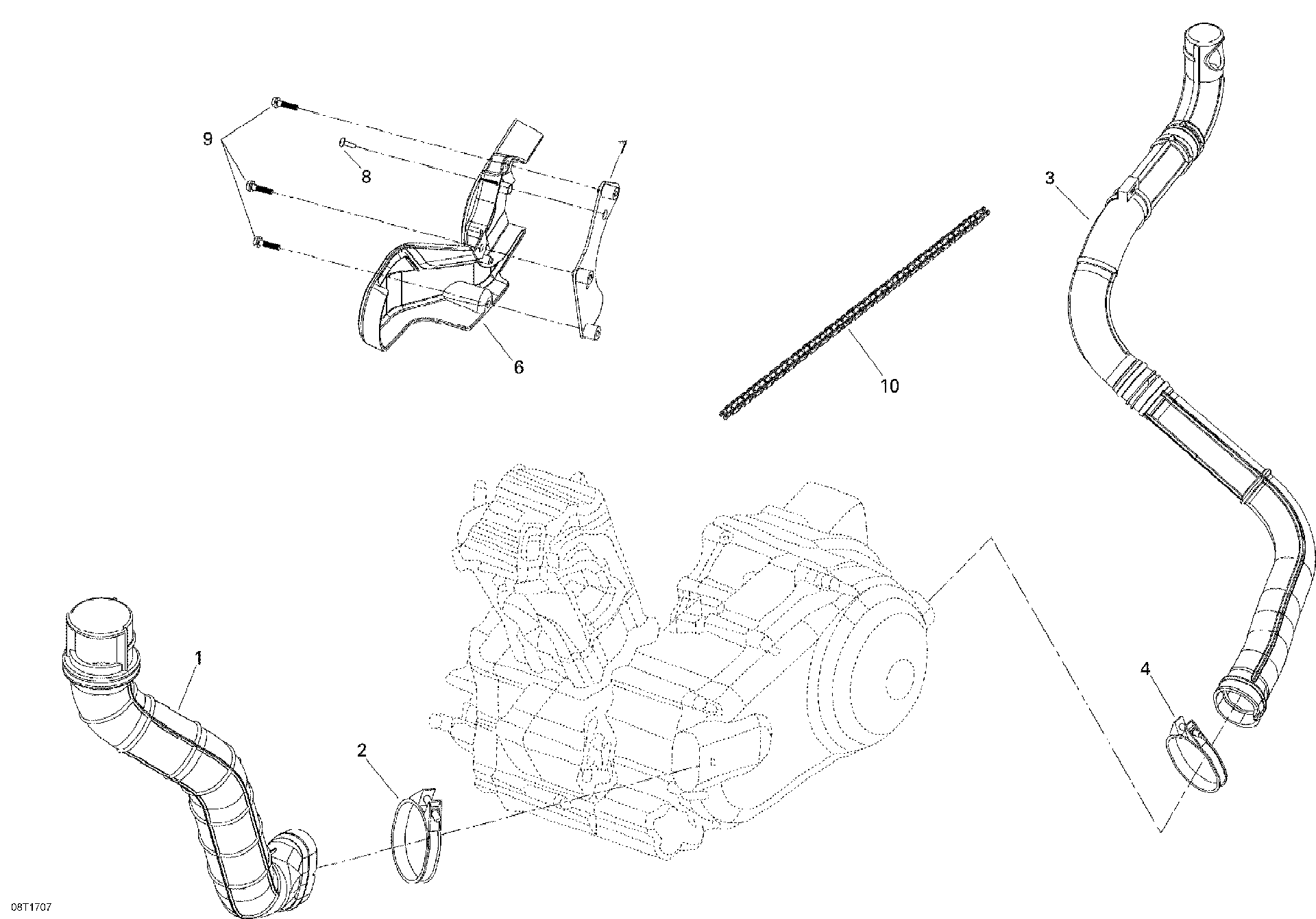 An Image of a Genuine Can-Am Parts Schematic Diagram showing the schematic - ENGINE