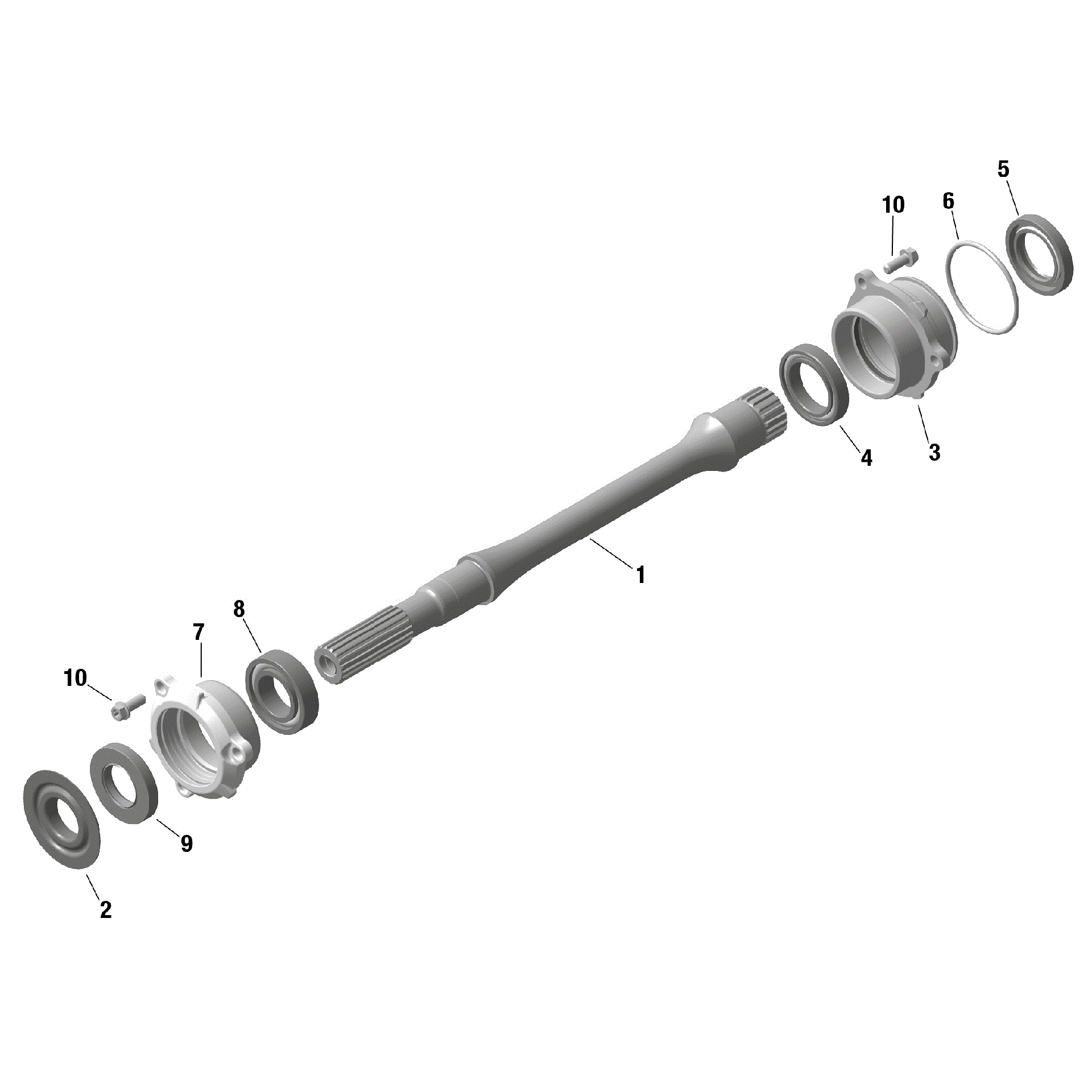 An Image of a Genuine Can-Am Parts Schematic Diagram showing the schematic - ROTAX - DRIVE SHAFT