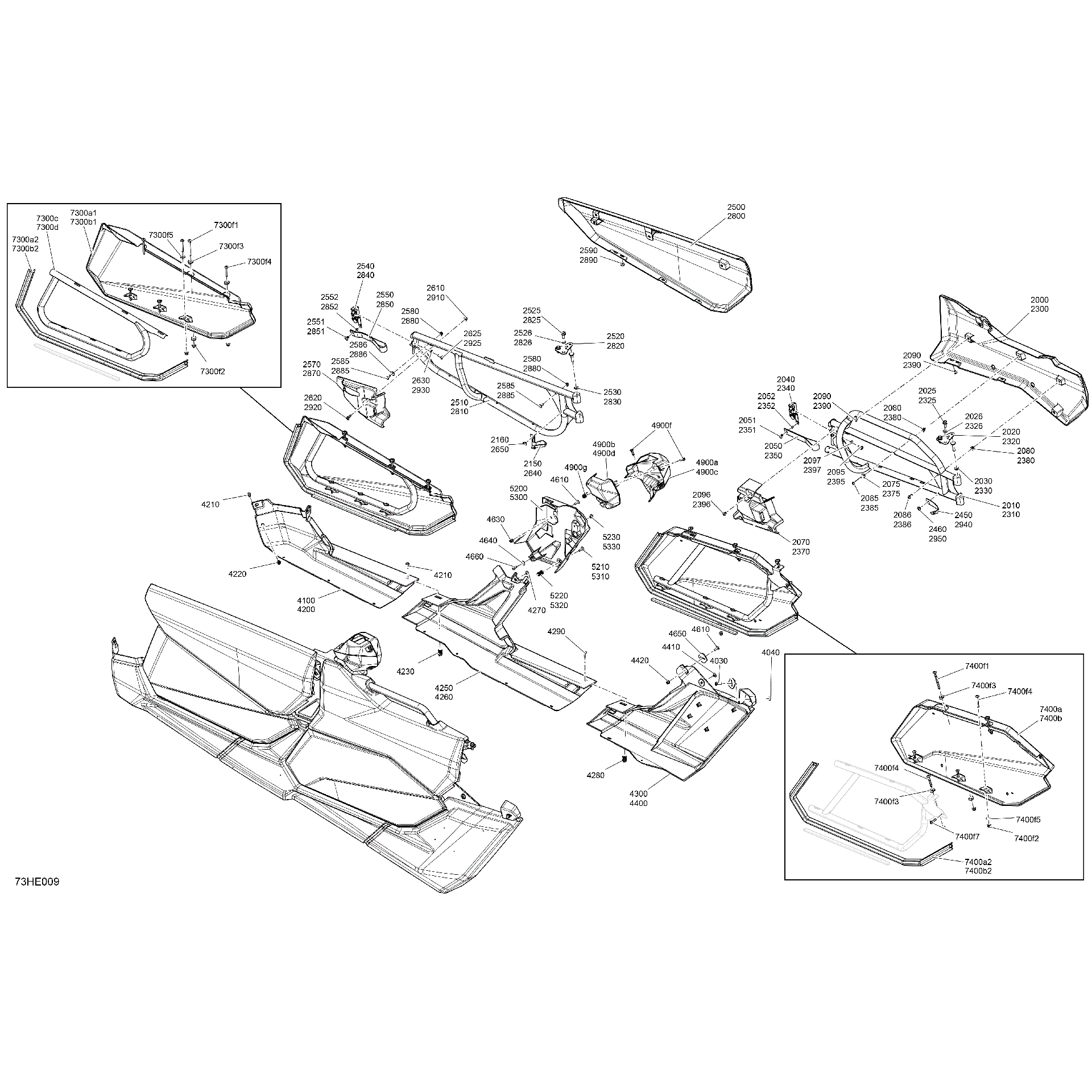 An Image of a Genuine Can-Am Parts Schematic Diagram showing the schematic - BODY - DOORS