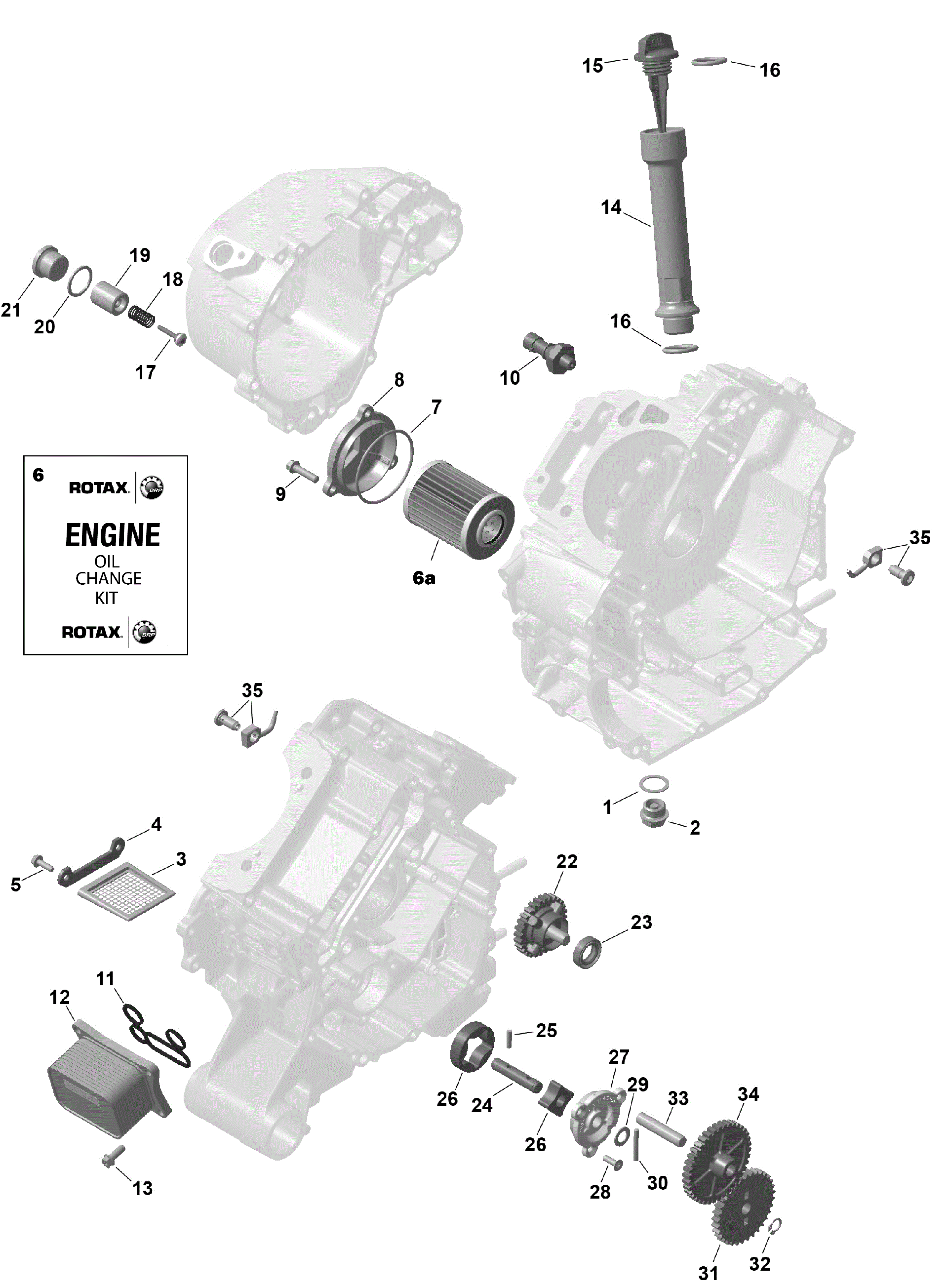An Image of a Genuine Can-Am Parts Schematic Diagram showing the schematic - ROTAX - ENGINE LUBRICATION
