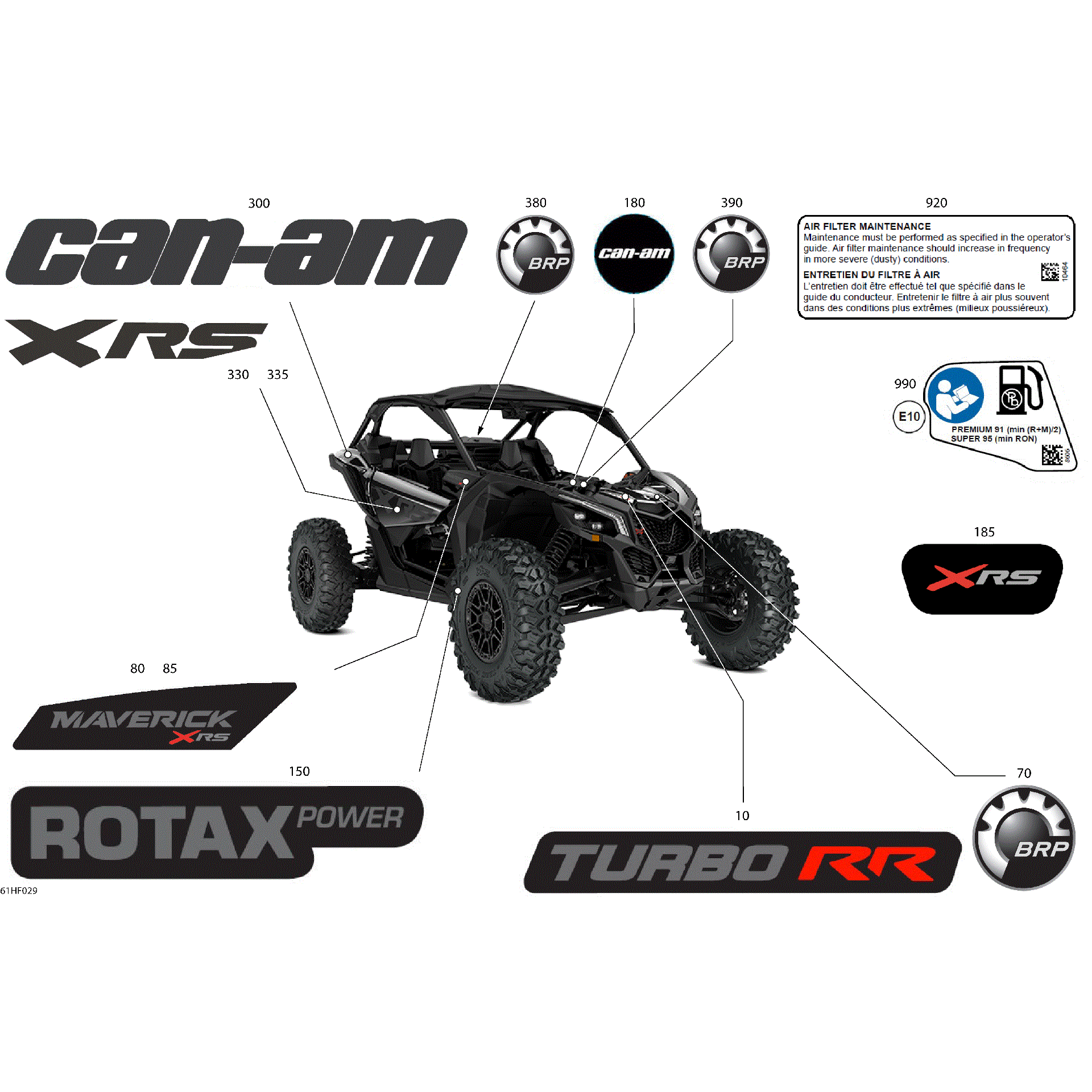 An Image of a Genuine Can-Am Parts Schematic Diagram showing the schematic - BODY - DECALS