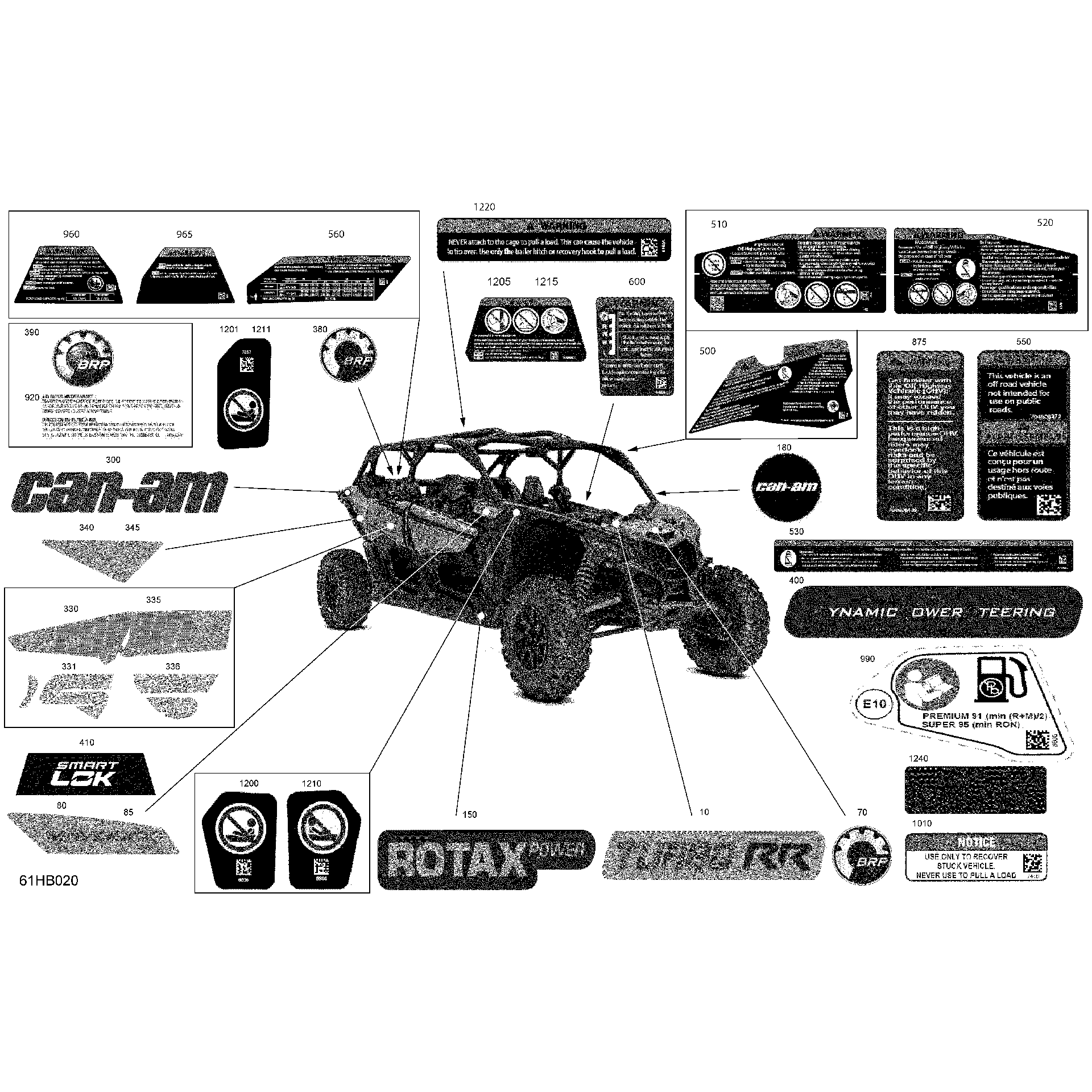 An Image of a Genuine Can-Am Parts Schematic Diagram showing the schematic - BODY - DECALS