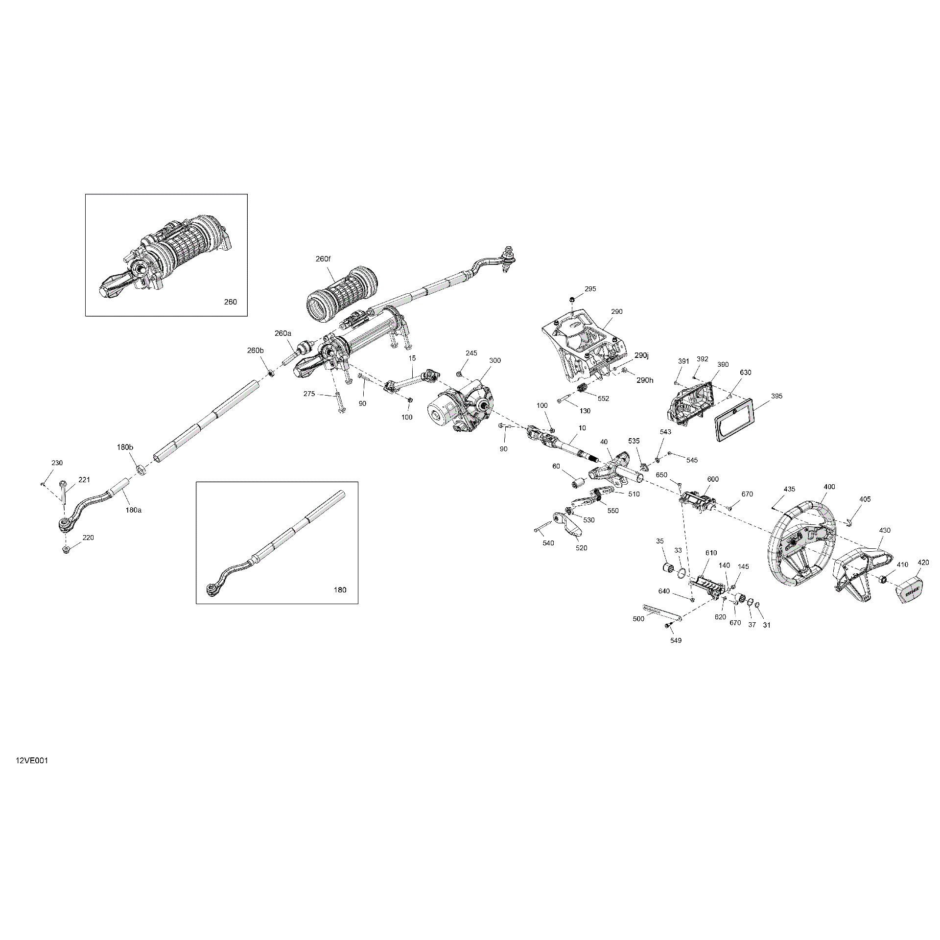 An Image of a Genuine Can-Am Parts Schematic Diagram showing the schematic - MECHANIC - STEERING