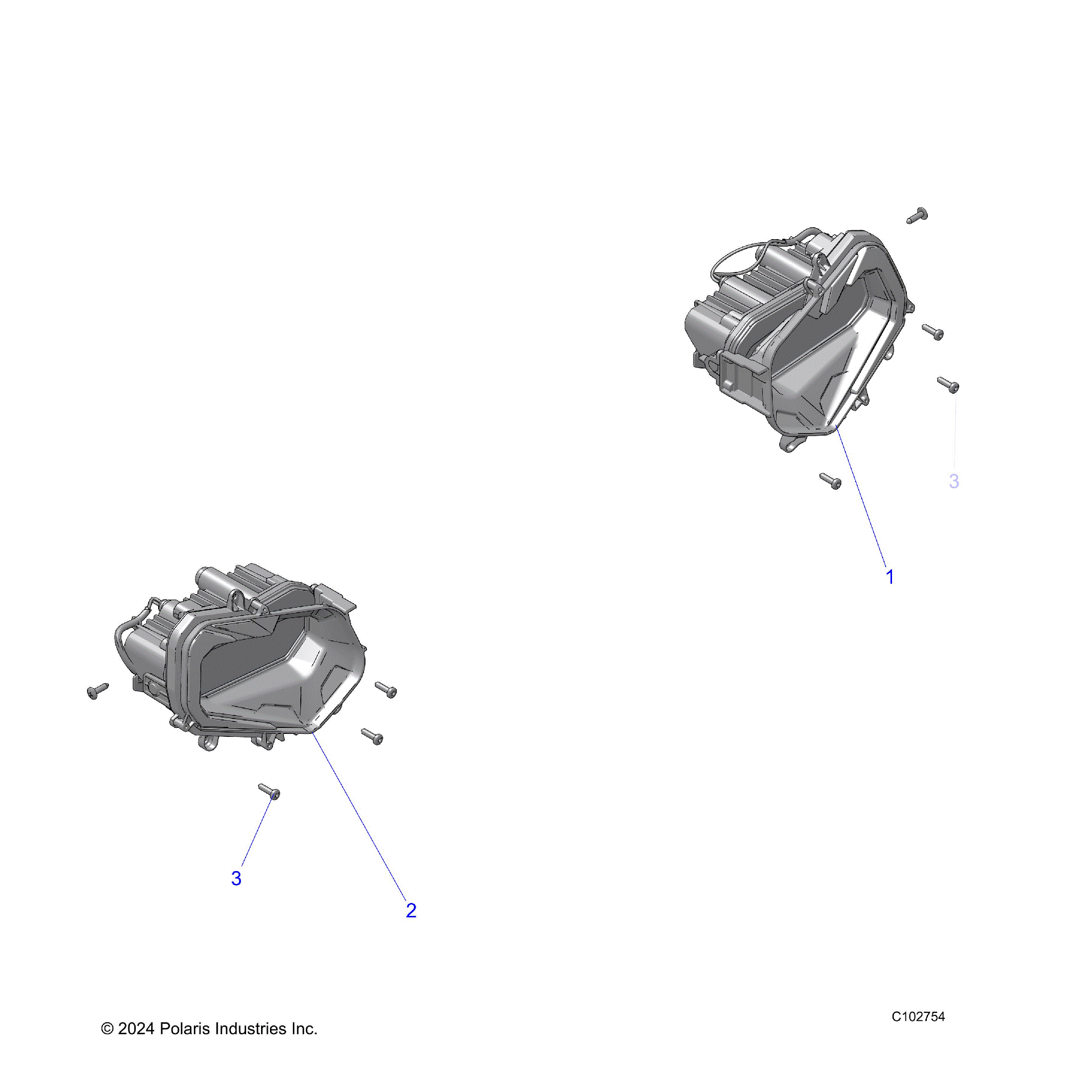 An Image of a Genuine Polaris Parts Schematic Diagram showing the schematic - ELECTRICAL: HEADLIGHTS - 2025 POLARIS SCRAMBLER 850 48"