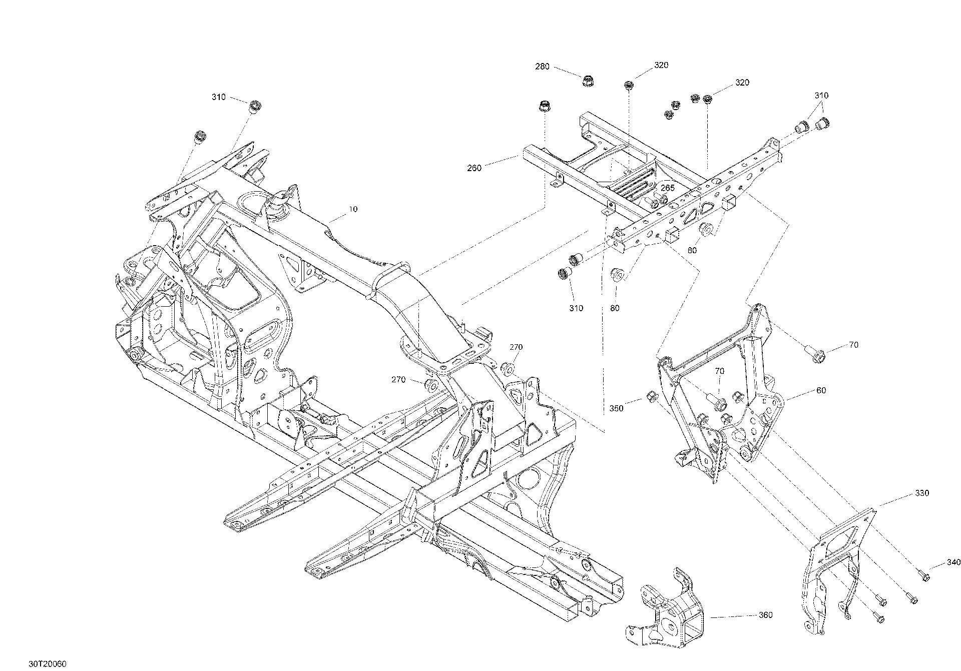 An Image of a Genuine Can-Am Parts Schematic Diagram showing the schematic - FRAME
