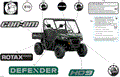BODY - DECALS - 2025 CAN AM DEFENDER HD9 DPS - COMPASS GREEN - 62" WIDTH