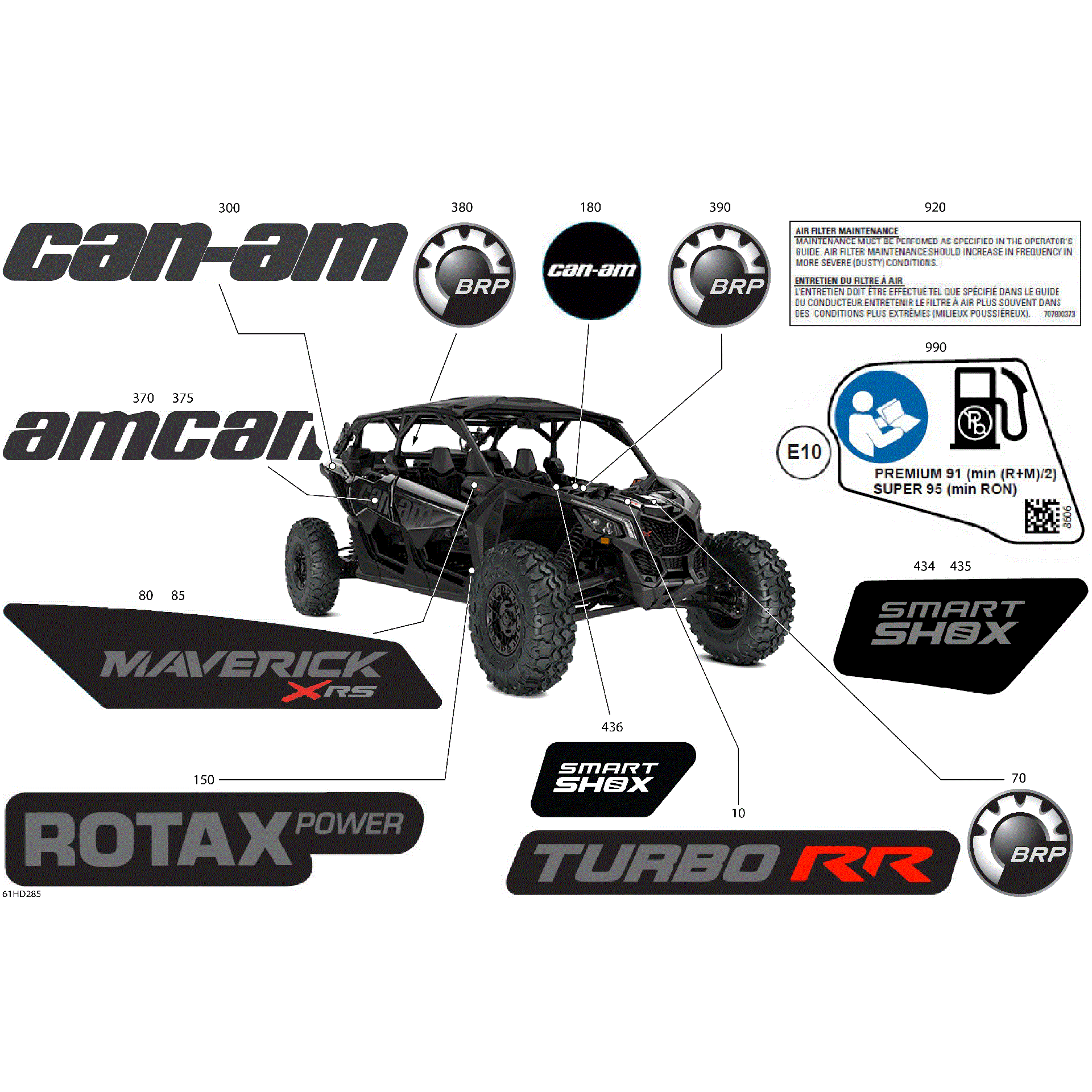 An Image of a Genuine Can-Am Parts Schematic Diagram showing the schematic - BODY - DECALS