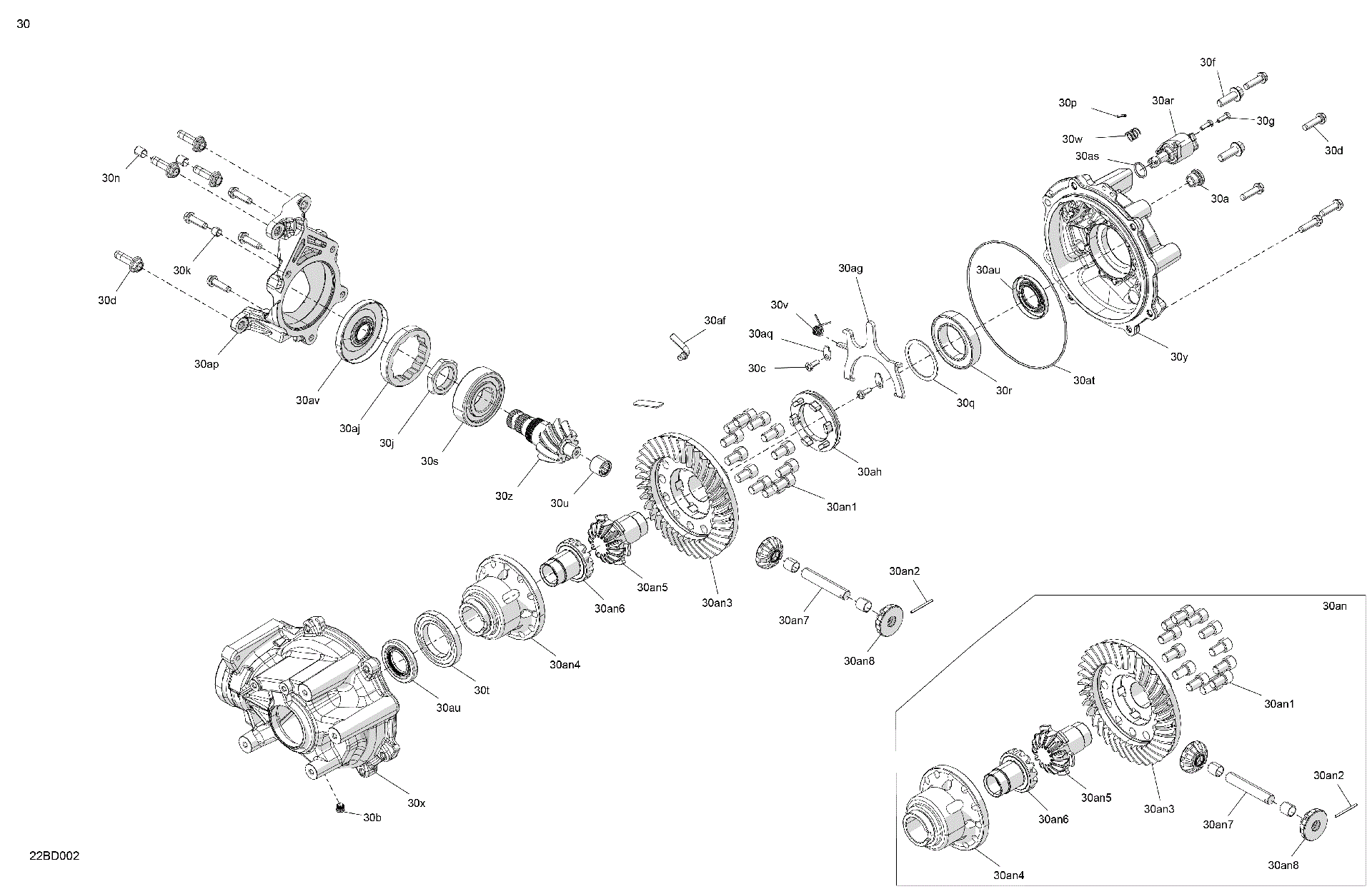 An Image of a Genuine Can-Am Parts Schematic Diagram showing the schematic - DRIVE - FINAL DRIVE UNIT