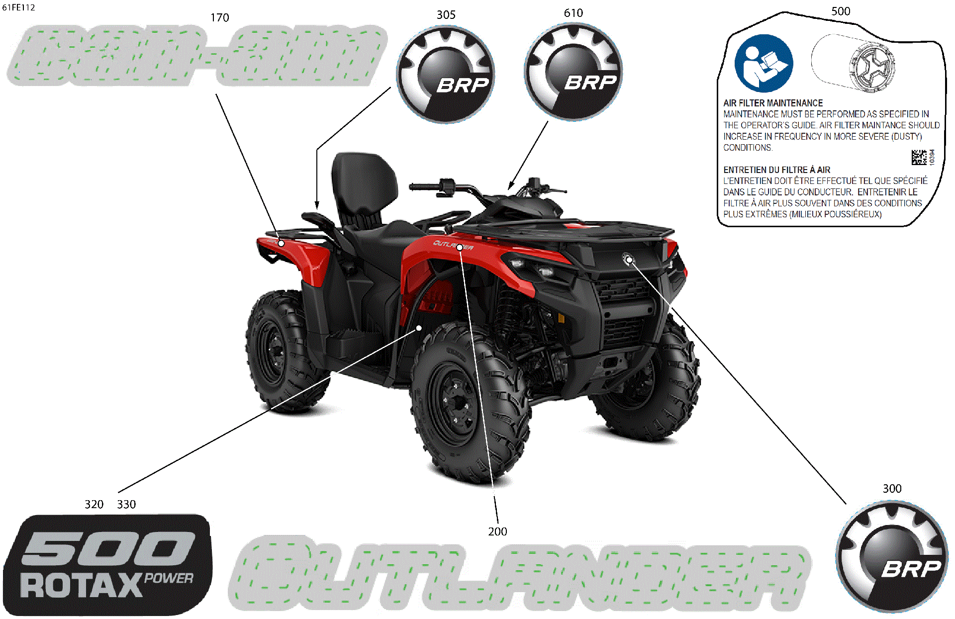 An Image of a Genuine Can-Am Parts Schematic Diagram showing the schematic - BODY - FEATURE DECALS
