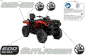 BODY - FEATURE DECALS - 2025 CAN AM OUTLANDER MAX 500 4X4 DPS - LEGION RED - (2)