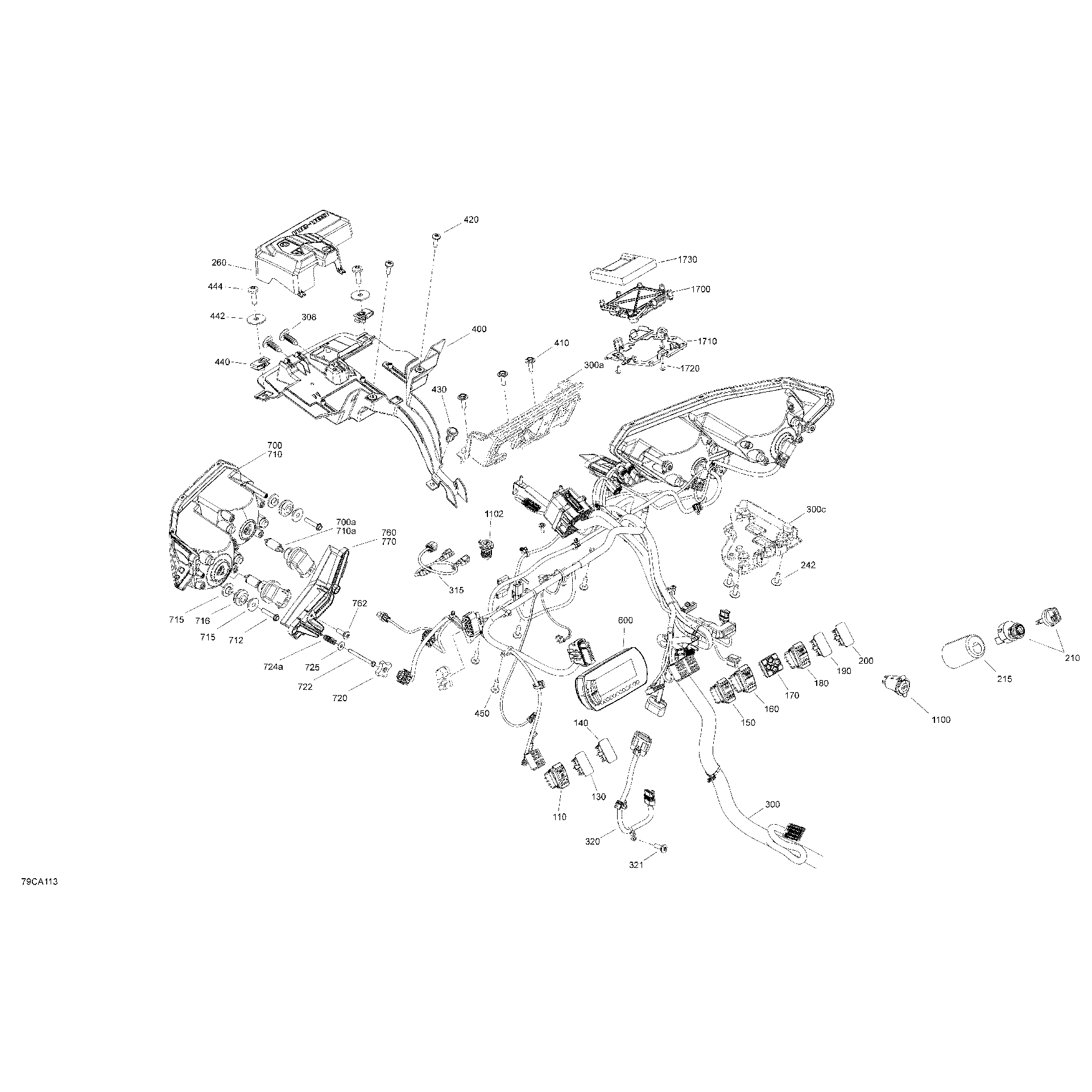 An Image of a Genuine Can-Am Parts Schematic Diagram showing the schematic - ELECTRIC - FRONT SYSTEM