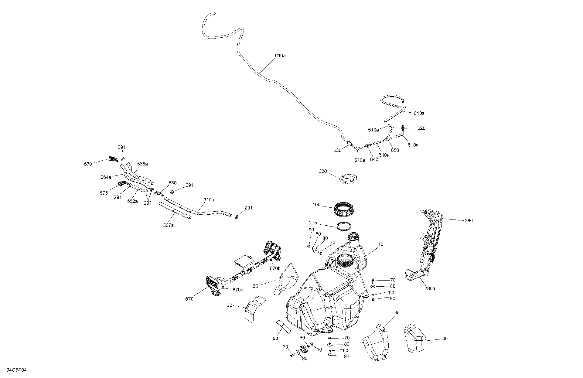An Image of a Genuine Can-Am Parts Schematic Diagram showing the schematic - ENGINE - FUEL