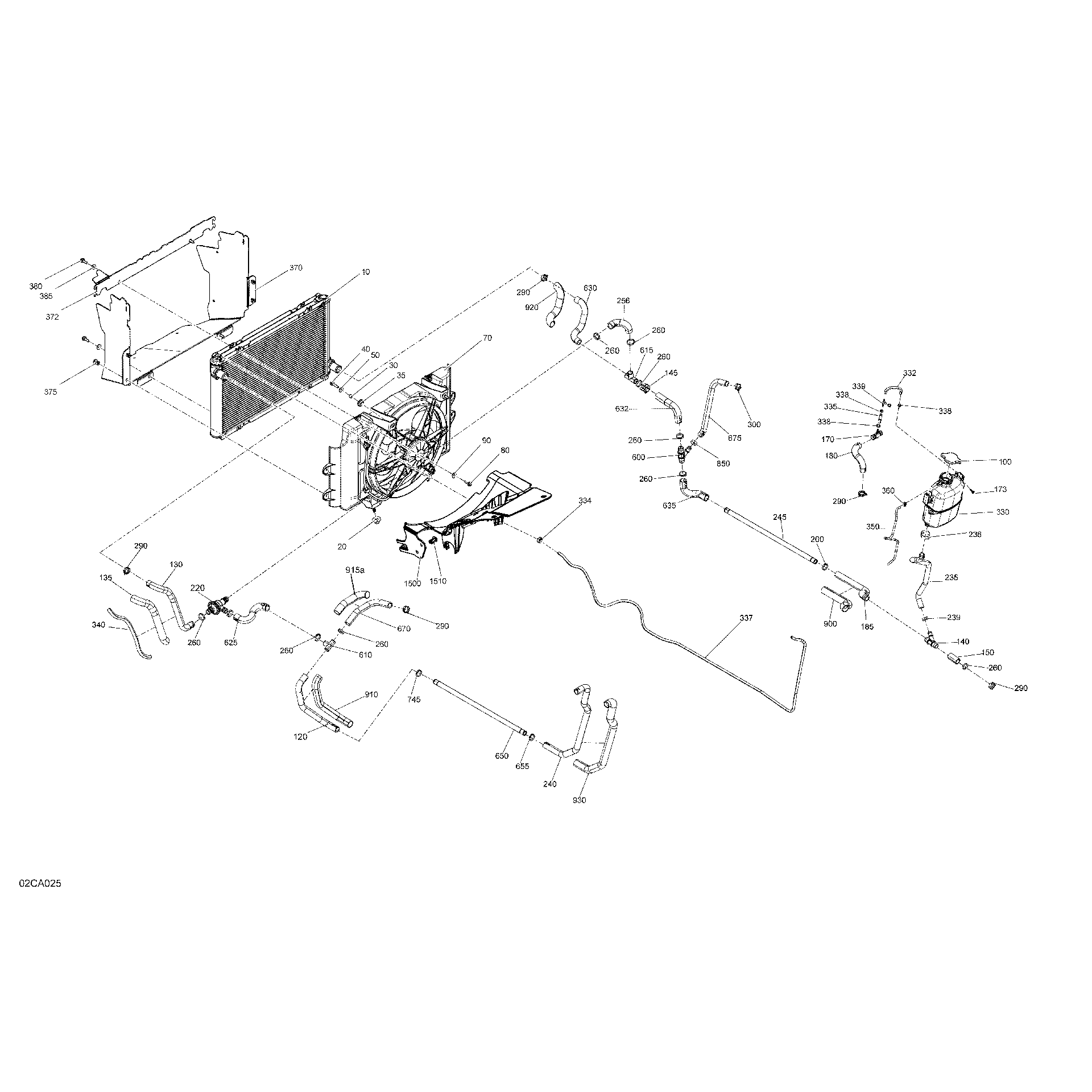 An Image of a Genuine Can-Am Parts Schematic Diagram showing the schematic - ENGINE - COOLING