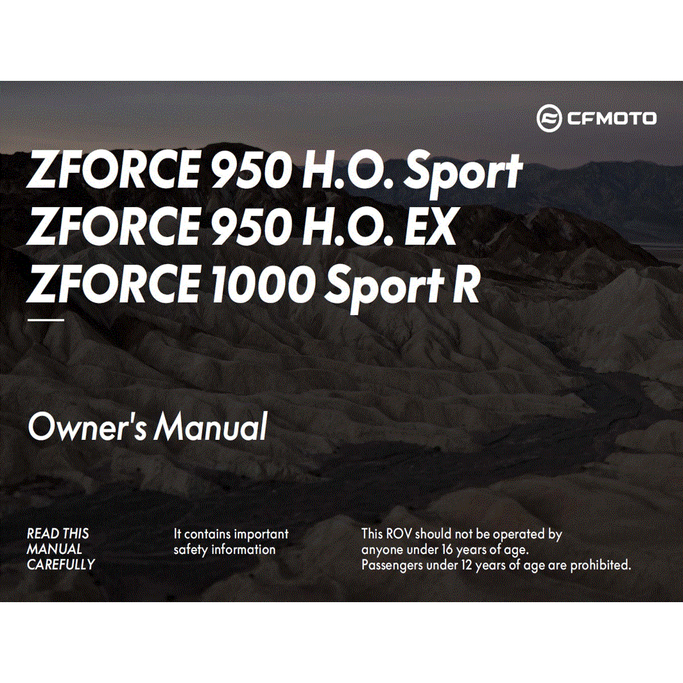 An Image of a Genuine CFMOTO Parts Schematic Diagram showing the schematic - OWNER'S MANUAL - 2022 CFMOTO ZFORCE 950 HO Sport