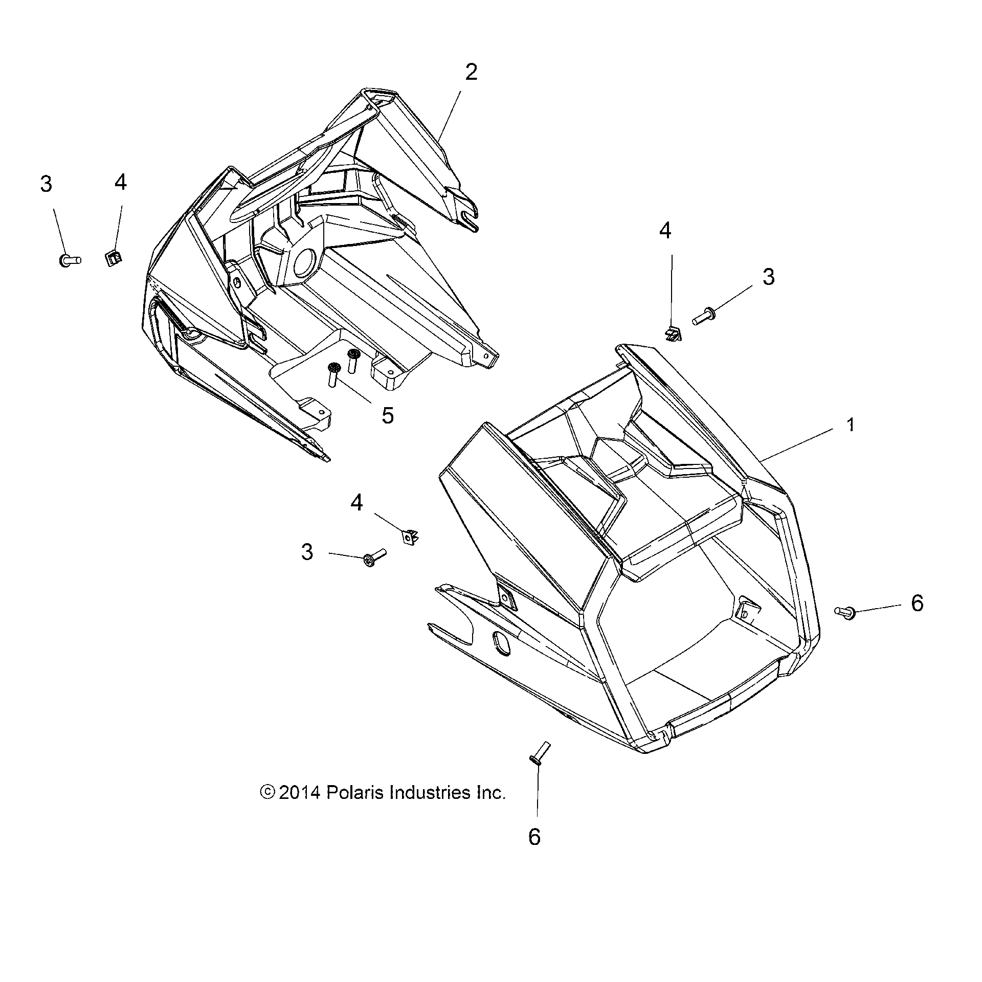 An Image of a Genuine Polaris Parts Schematic Diagram showing the schematic - BODY: HEADLIGHT POD - 2016 POLARIS SPORTSMAN TOURING 850 SP
