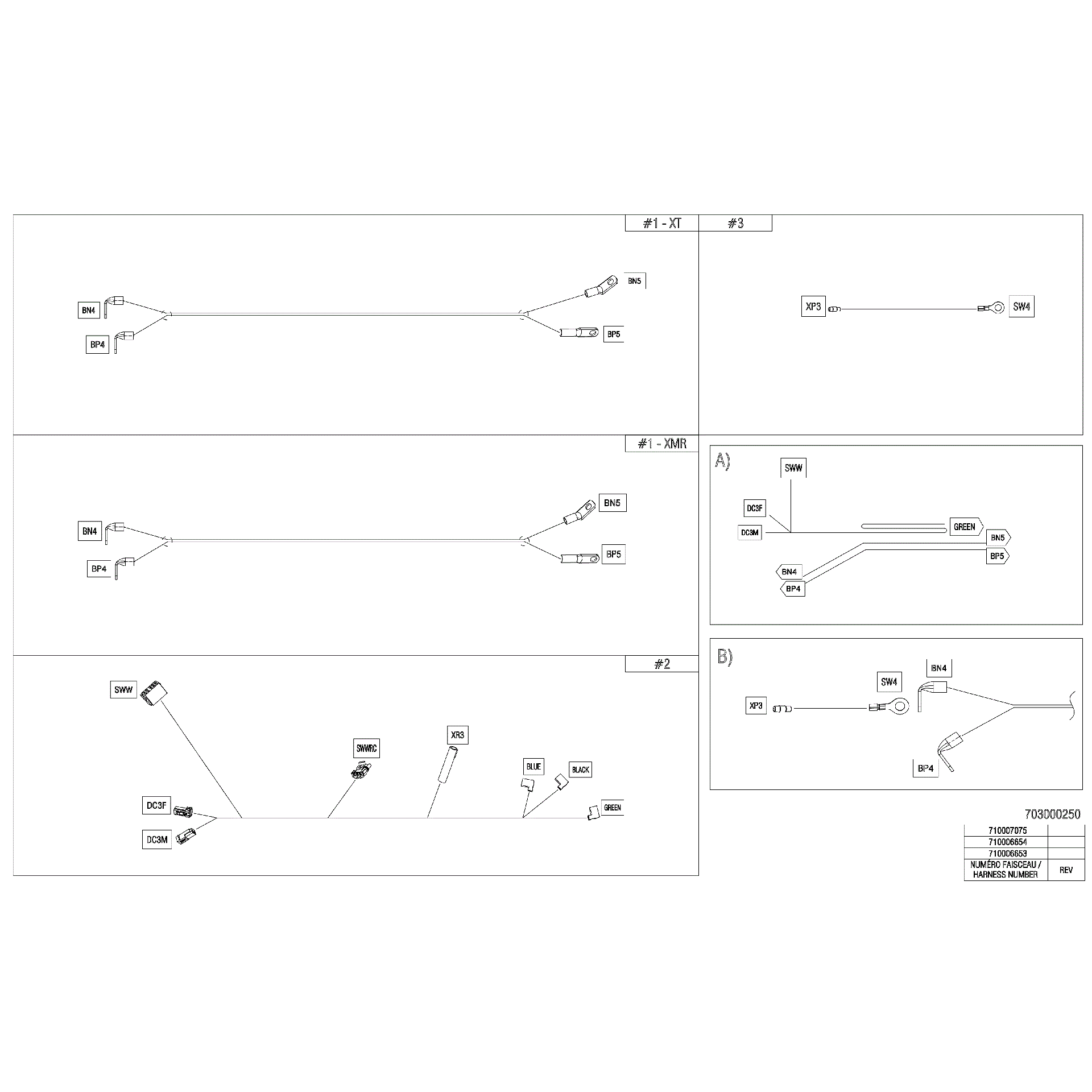 An Image of a Genuine Can-Am Parts Schematic Diagram showing the schematic - ELECTRIC - WINCH WIRING HARNESS - 710006654