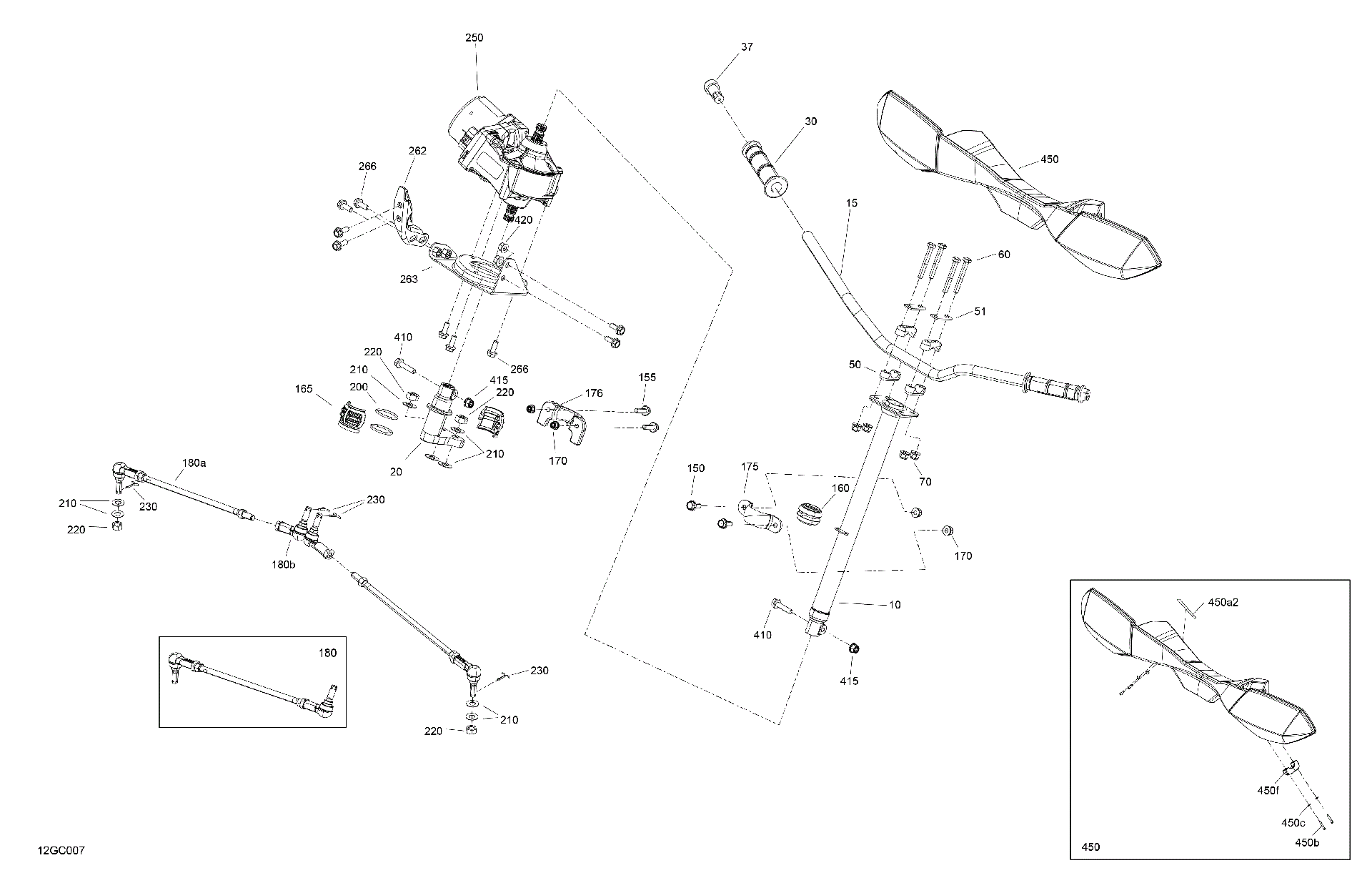 An Image of a Genuine Can-Am Parts Schematic Diagram showing the schematic - MECHANIC - STEERING