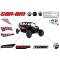 BODY - DECALS - 2025 CAN AM MAVERICK MAX TURBO RS 72 INCH - FIERY RED METALLIC - 72" WIDTH CALI