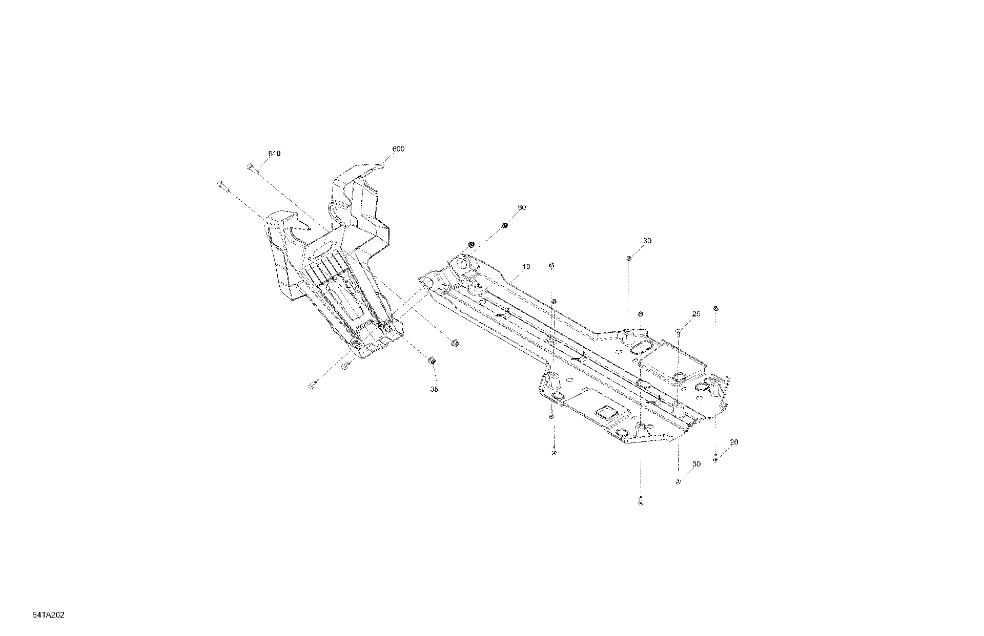 An Image of a Genuine Can-Am Parts Schematic Diagram showing the schematic - BODY - SKID PLATE - STD - DPS - XT