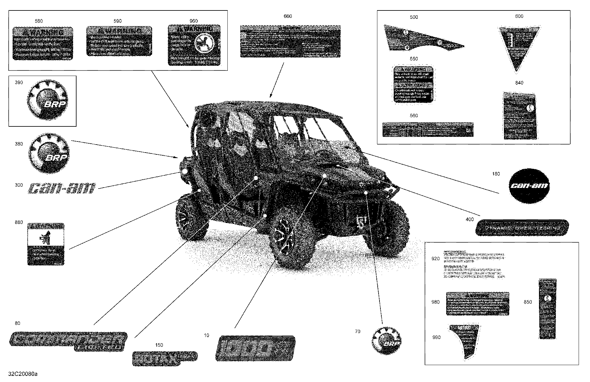 An Image of a Genuine Can-Am Parts Schematic Diagram showing the schematic - DECALS - LTD