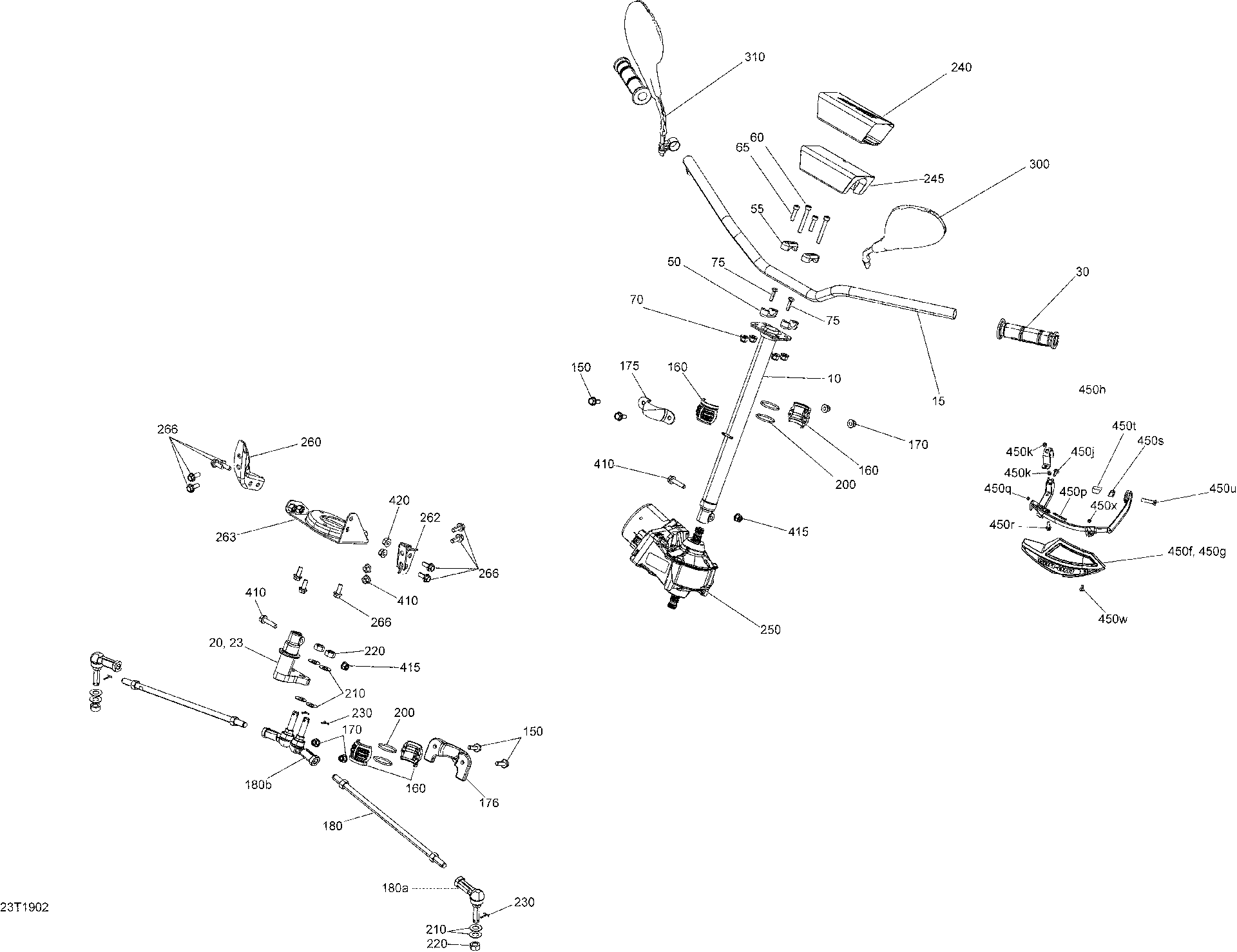 An Image of a Genuine Can-Am Parts Schematic Diagram showing the schematic - STEERING
