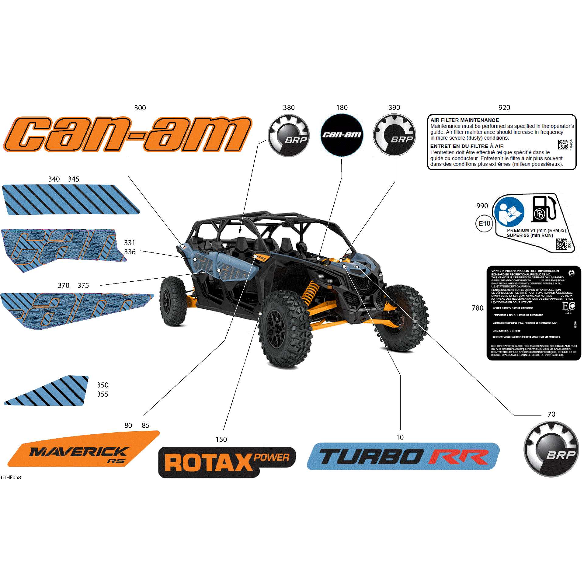 An Image of a Genuine Can-Am Parts Schematic Diagram showing the schematic - BODY - DECALS
