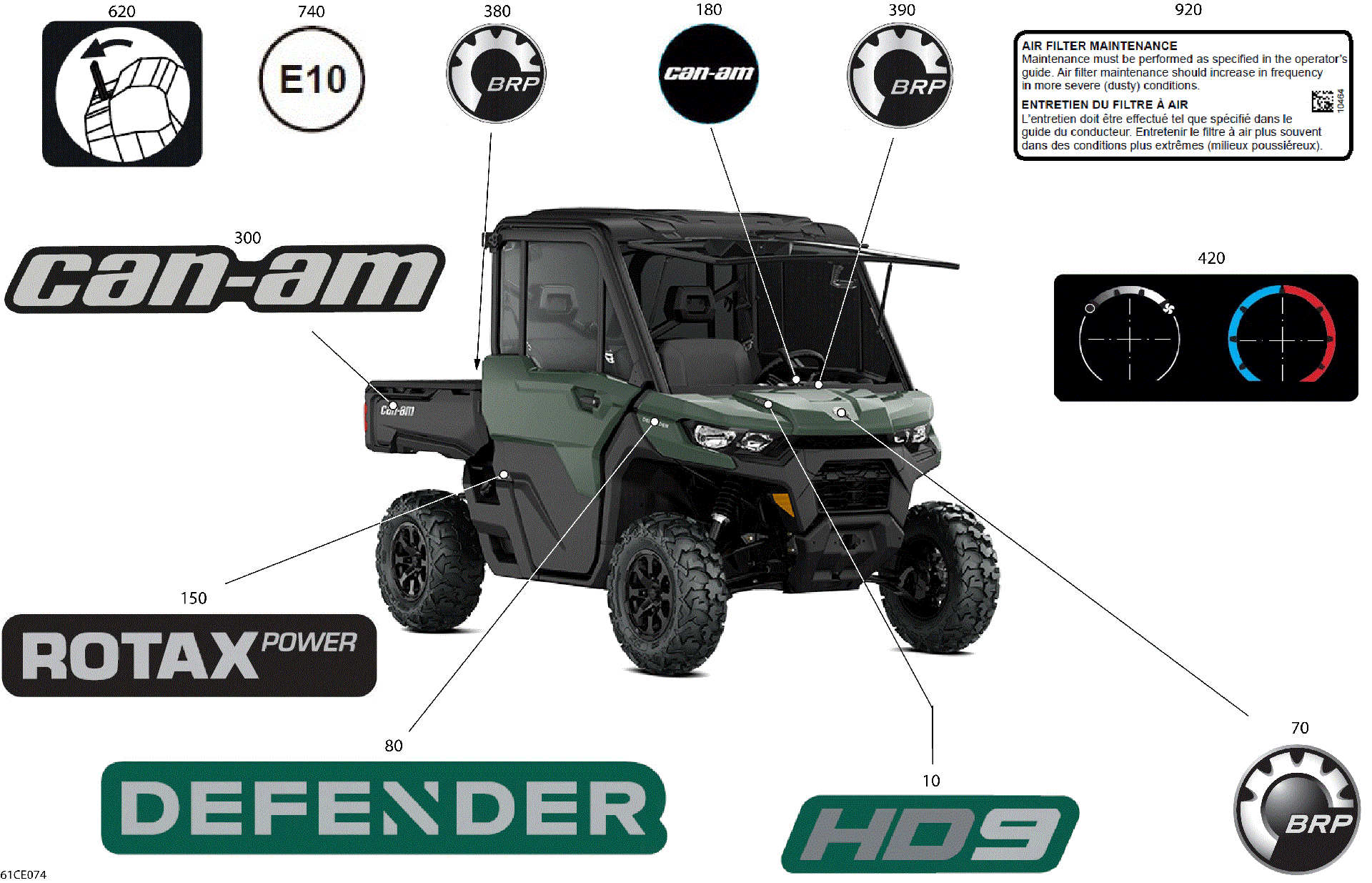 An Image of a Genuine Can-Am Parts Schematic Diagram showing the schematic - BODY - DECALS
