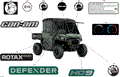 BODY - DECALS - 2025 CAN AM DEFENDER HD9 DPS CAB - COMPASS GREEN - 67" WIDTH CALI