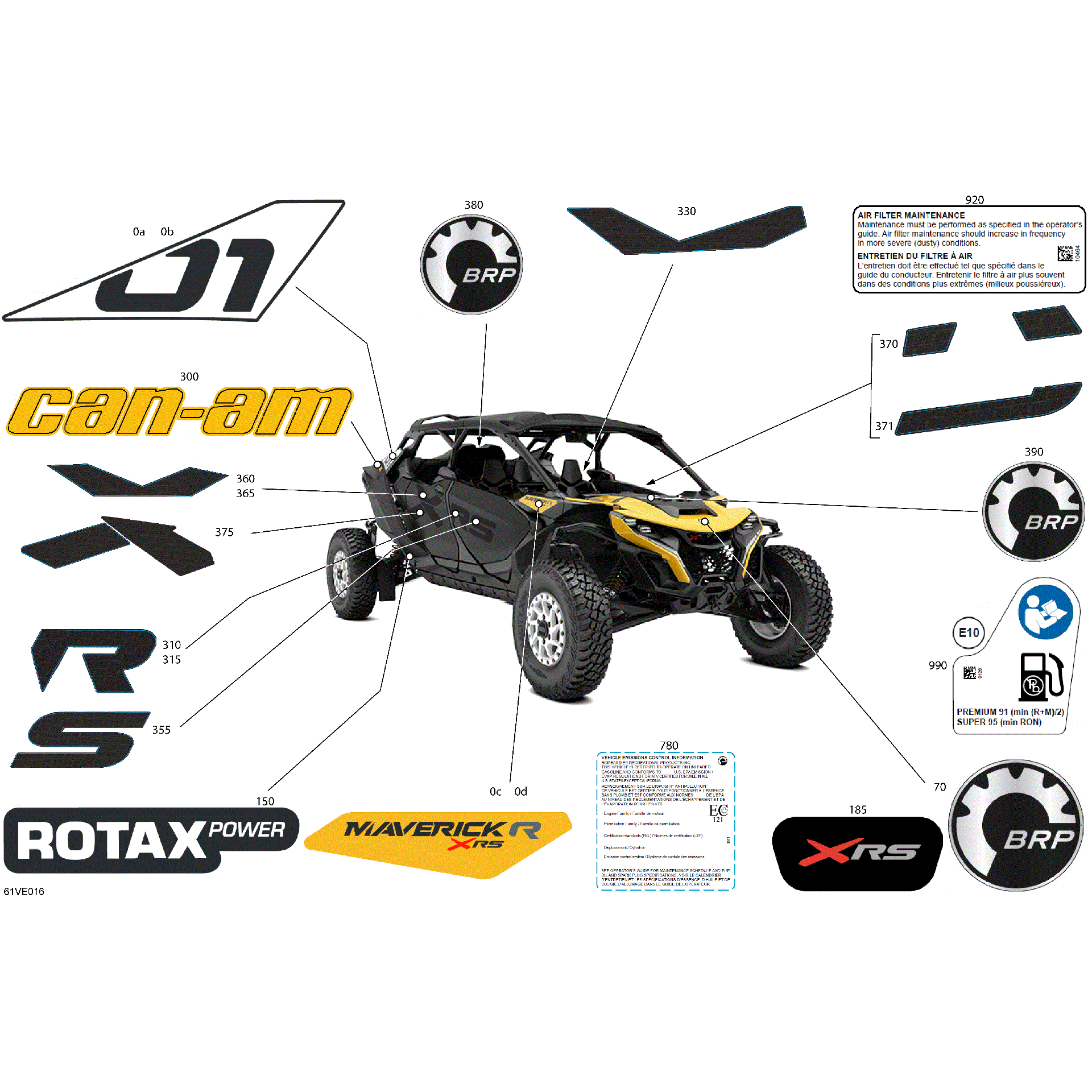 An Image of a Genuine Can-Am Parts Schematic Diagram showing the schematic - BODY - DECALS