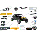 BODY - DECALS - 2025 CAN AM MAVERICK R MAX X RS - NEO YELLOW - 77" WIDTH