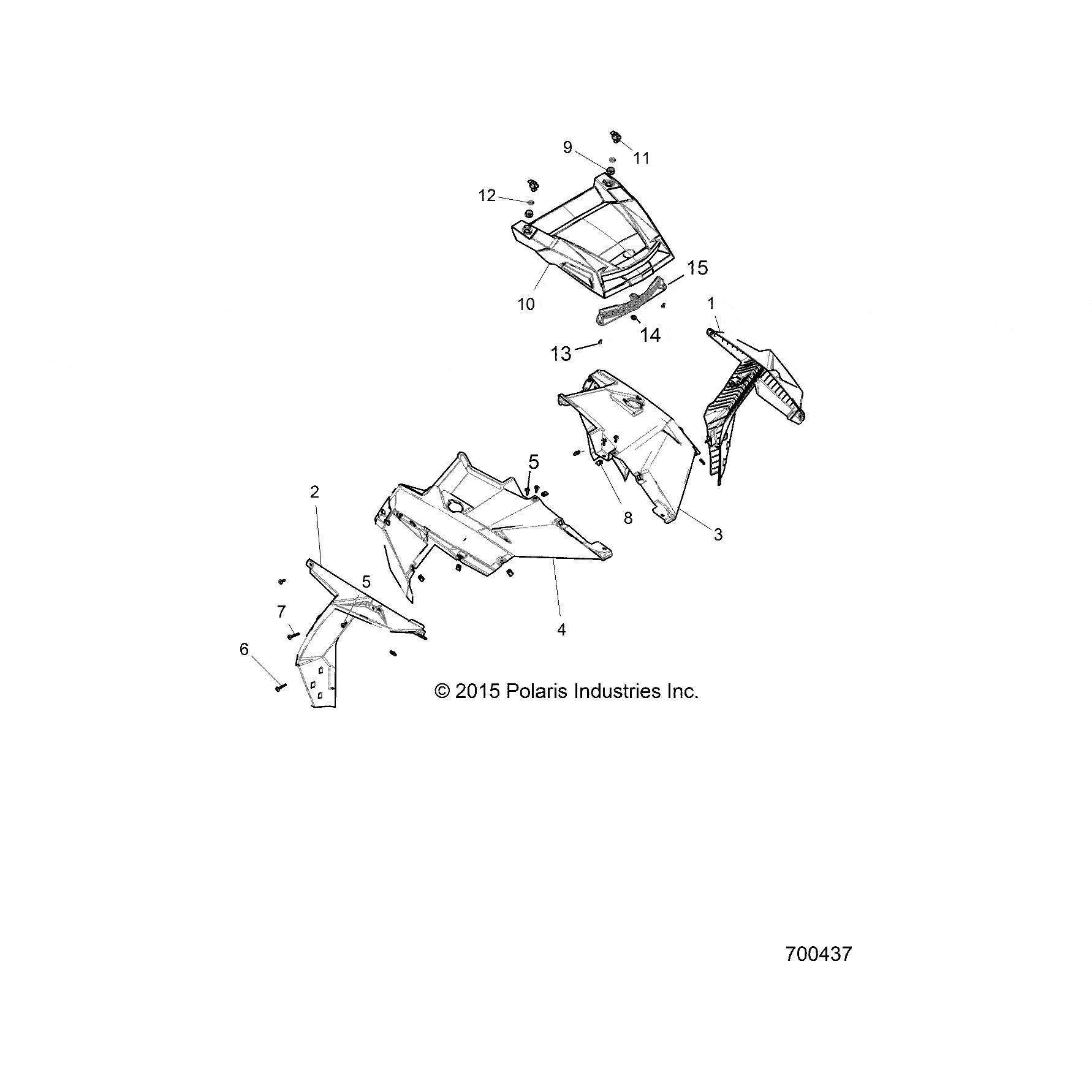Center Hood, White Lightning by Polaris 5452162-599 OEM Hardware P5452162-599 Off Road Express