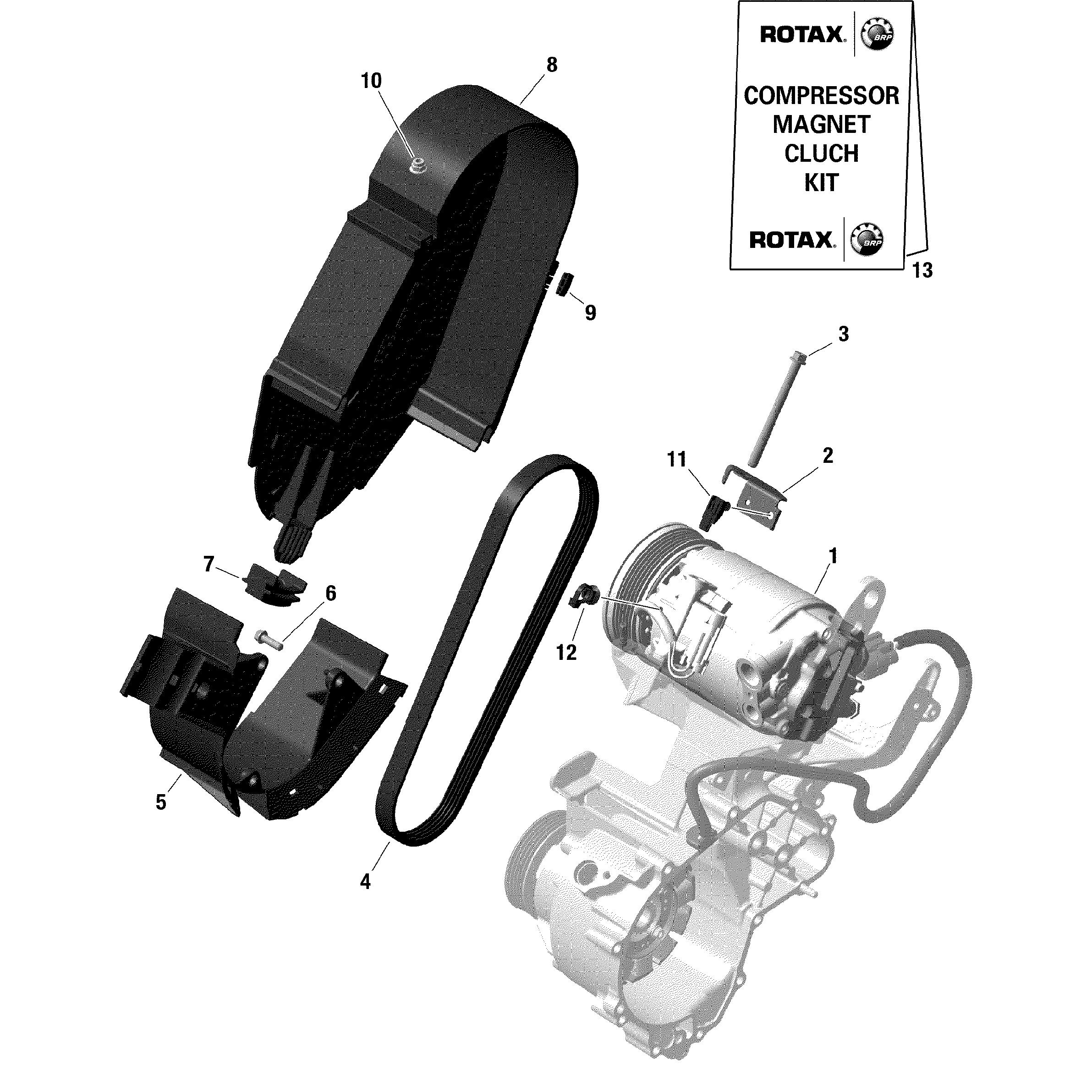 An Image of a Genuine Can-Am Parts Schematic Diagram showing the schematic - ENGINE - AIR CONDITIONNING - 1010 TSS