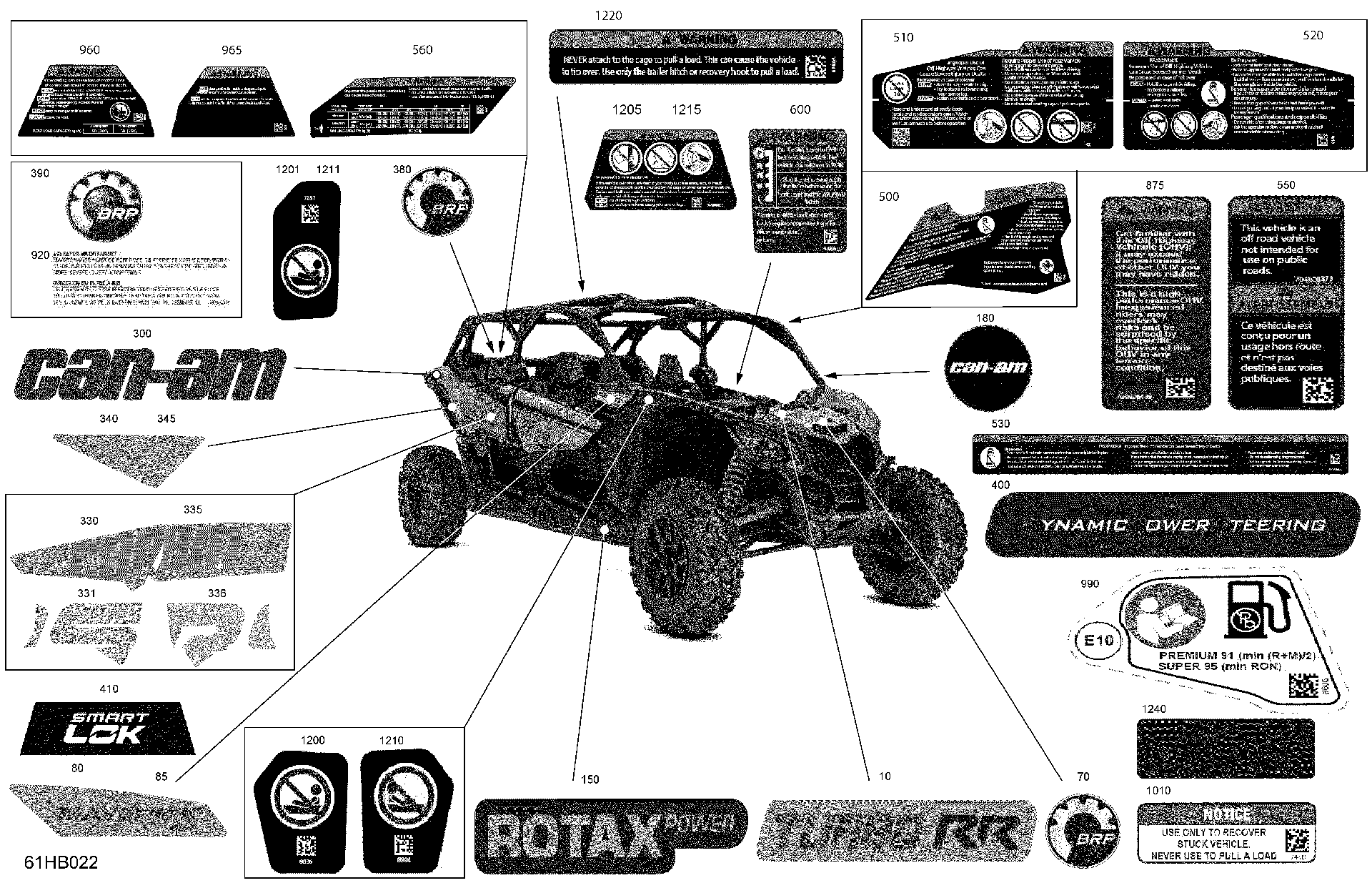 An Image of a Genuine Can-Am Parts Schematic Diagram showing the schematic - BODY - DECALS